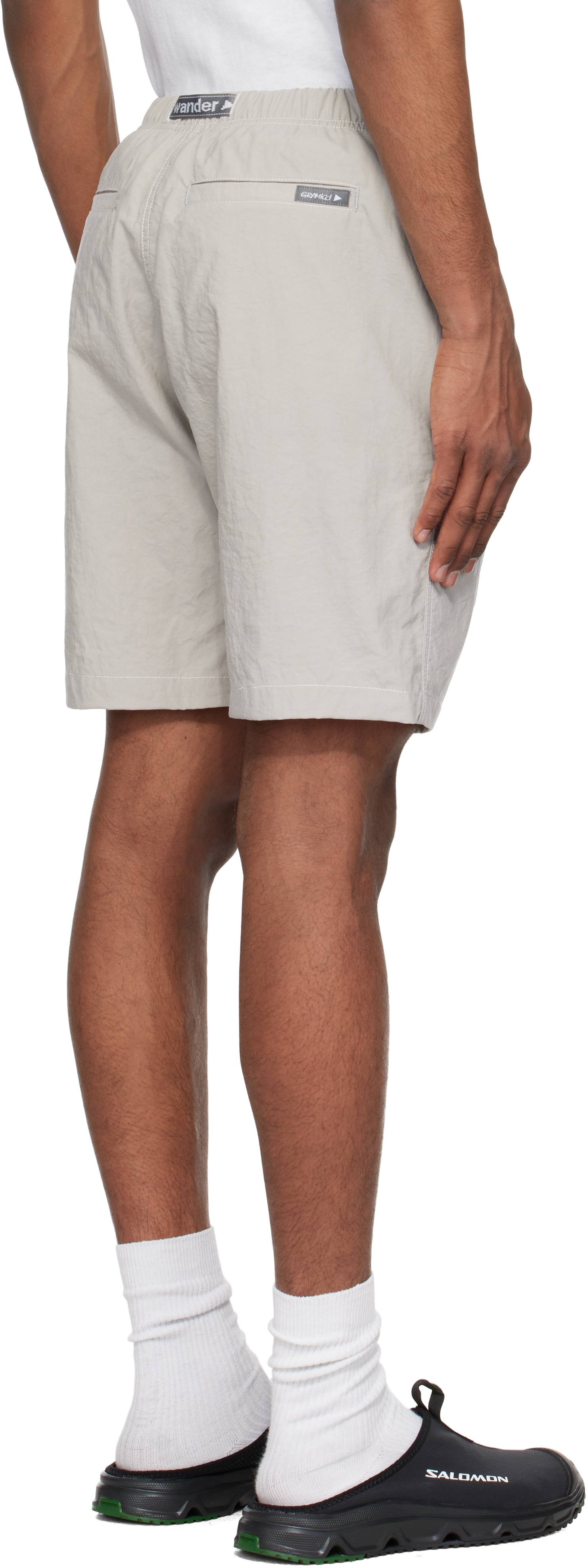 And Wander Gray Gramicci Edition Nylon G Shorts In L.grey