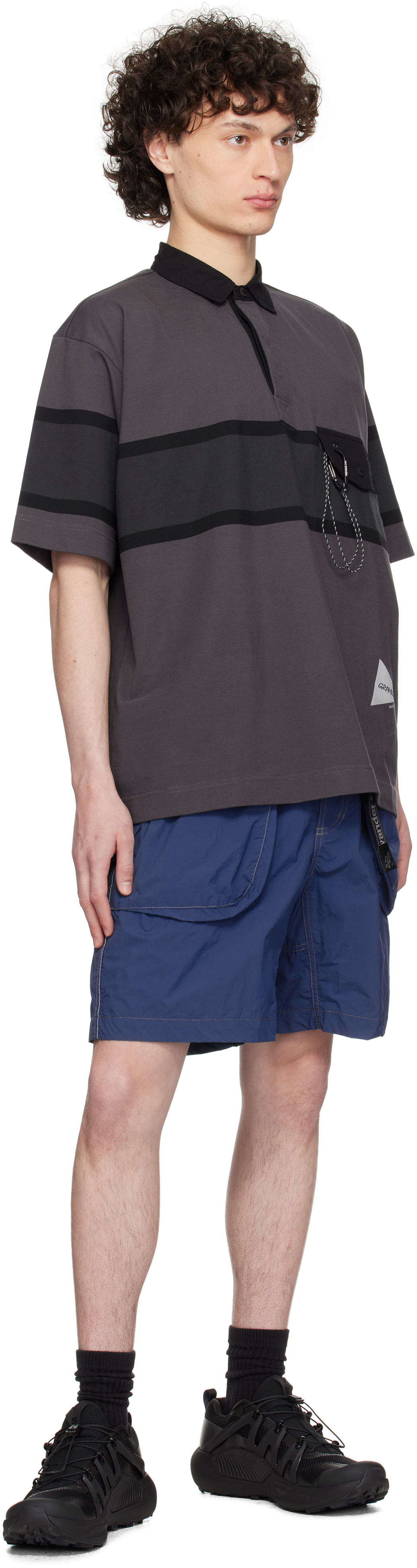 And Wander Blue Gramicci Edition Brushed Nylon Shorts In Blue