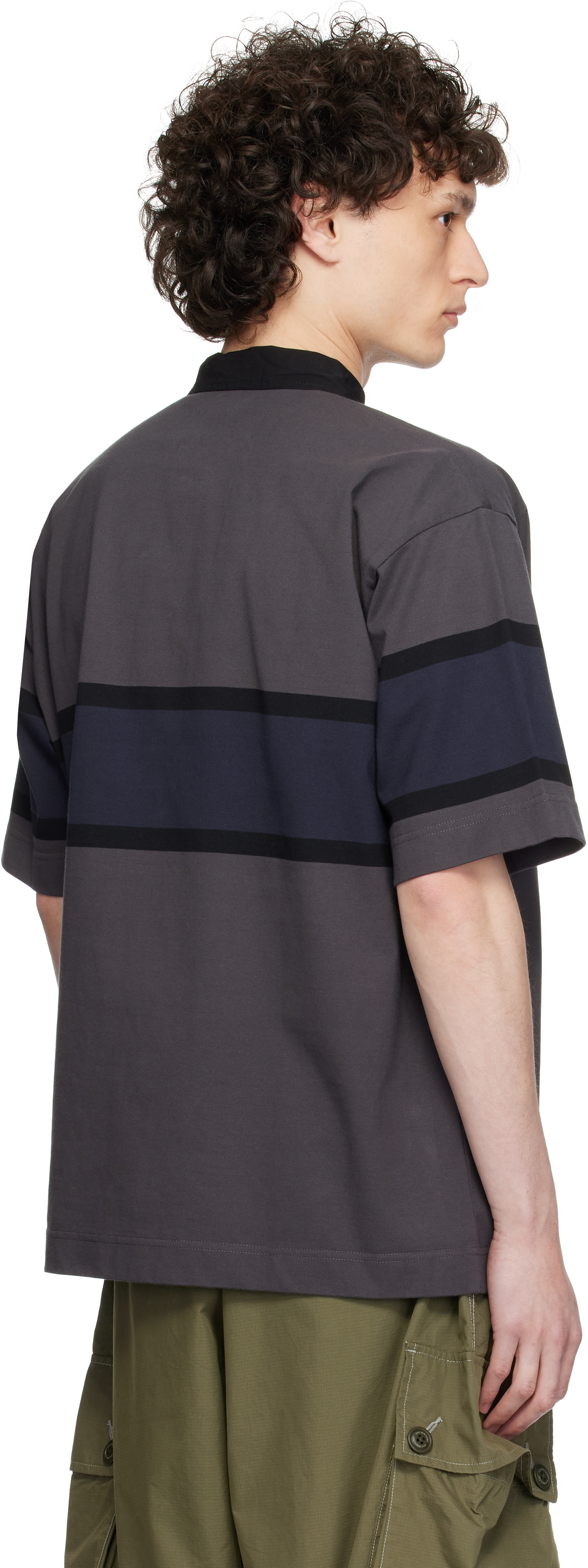 And Wander Gray Gramicci Edition Tech Rugby Polo In Charcoal