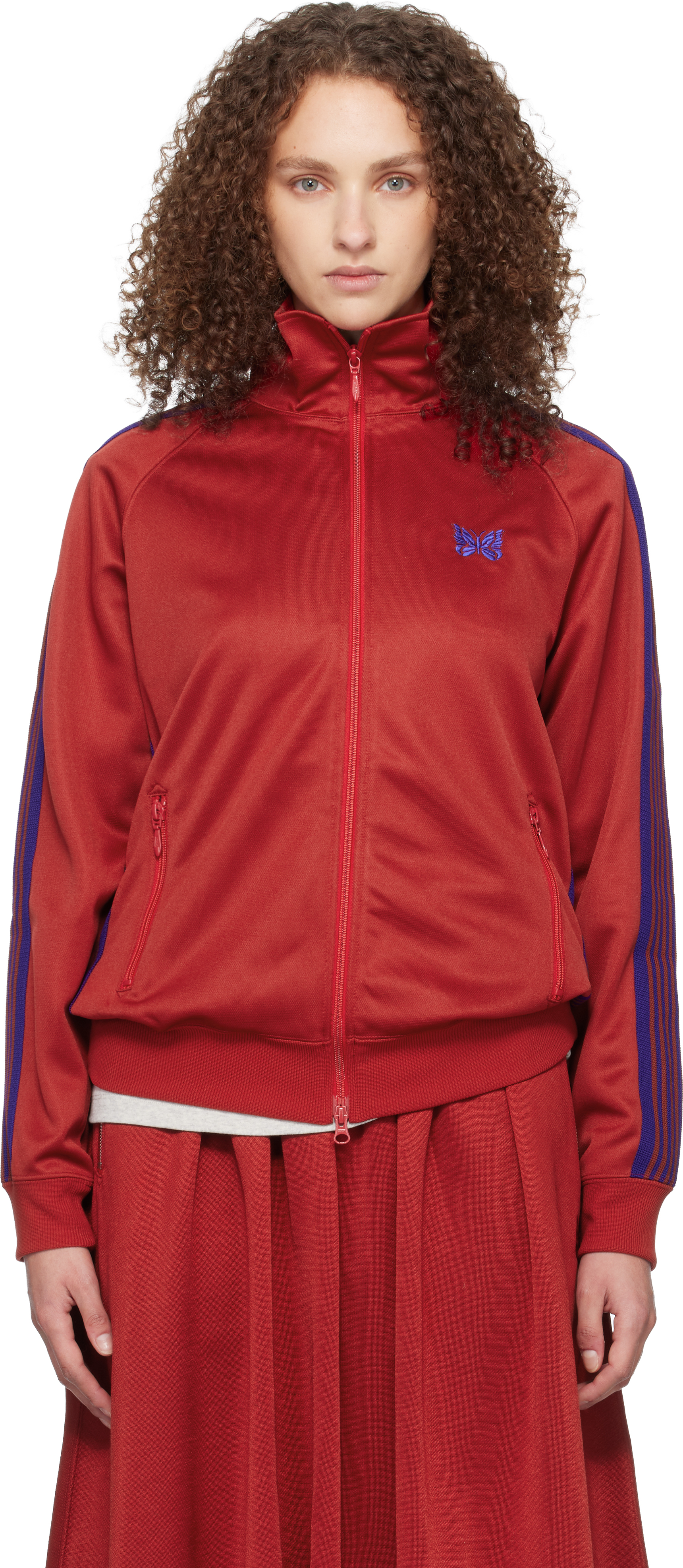 NEEDLES: Red Poly Smooth Track Jacket | SSENSE