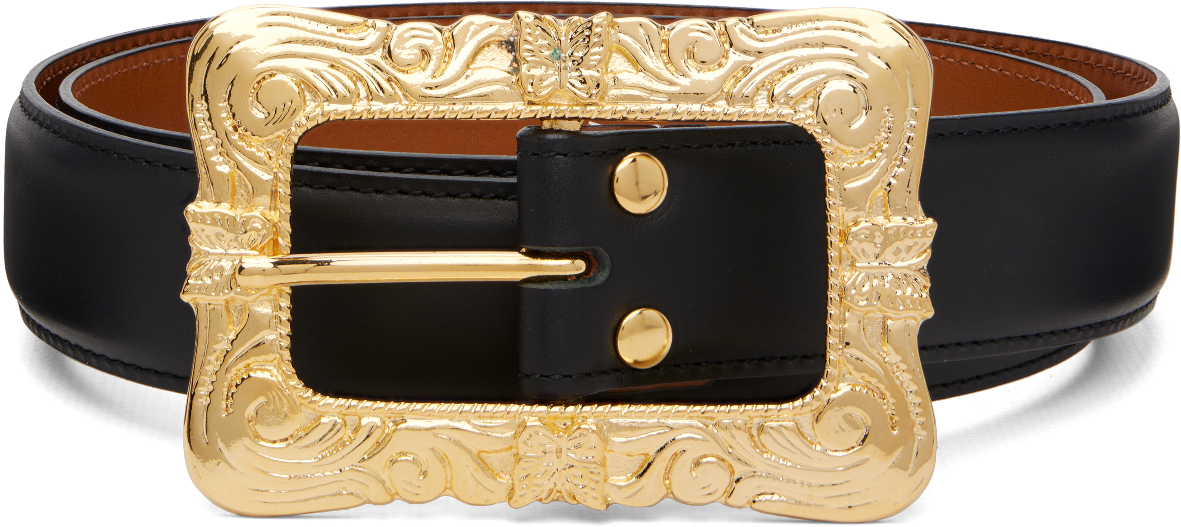 Black Papillon Square Buckle Belt by NEEDLES on Sale