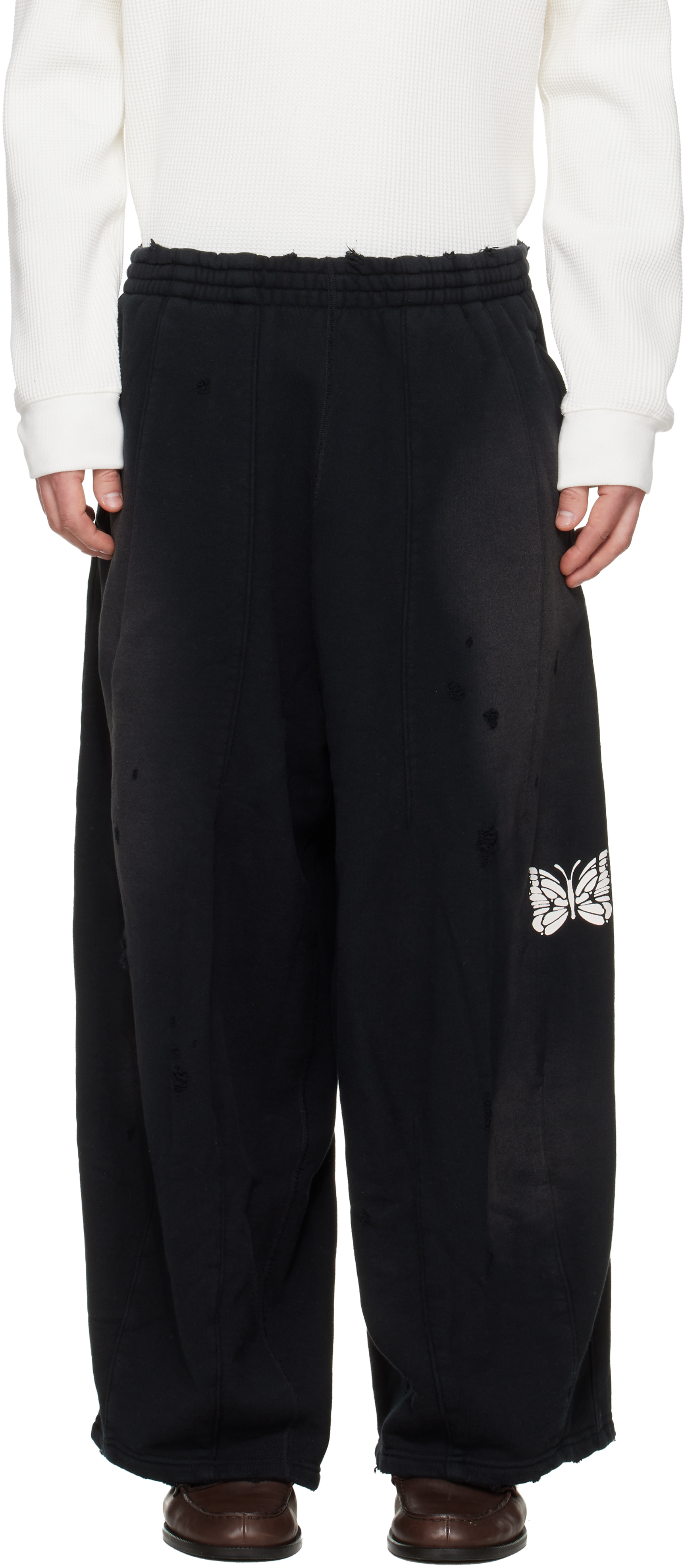 NEEDLES: Black Darts H.D Sweatpants | SSENSE