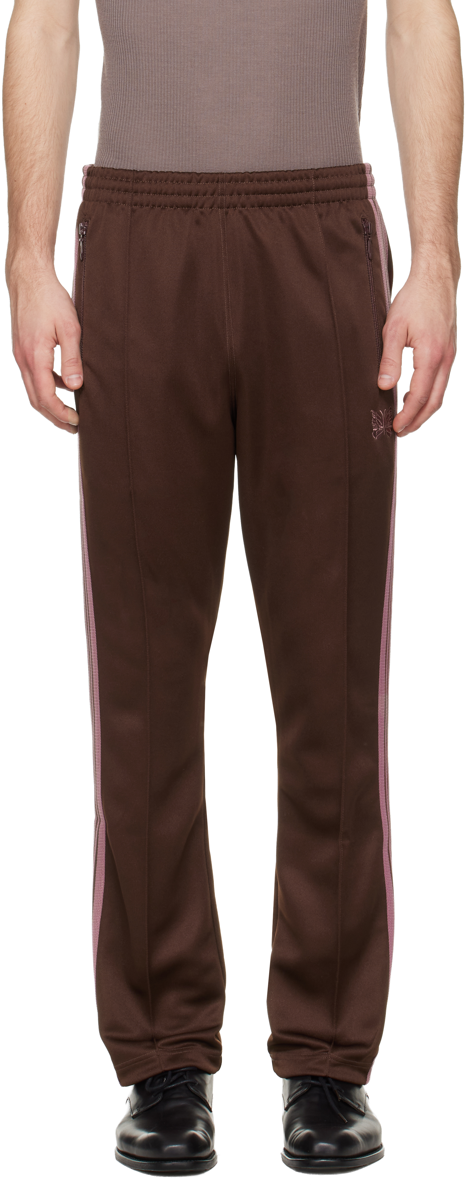 NEEDLES: Brown Narrow Track Pants | SSENSE