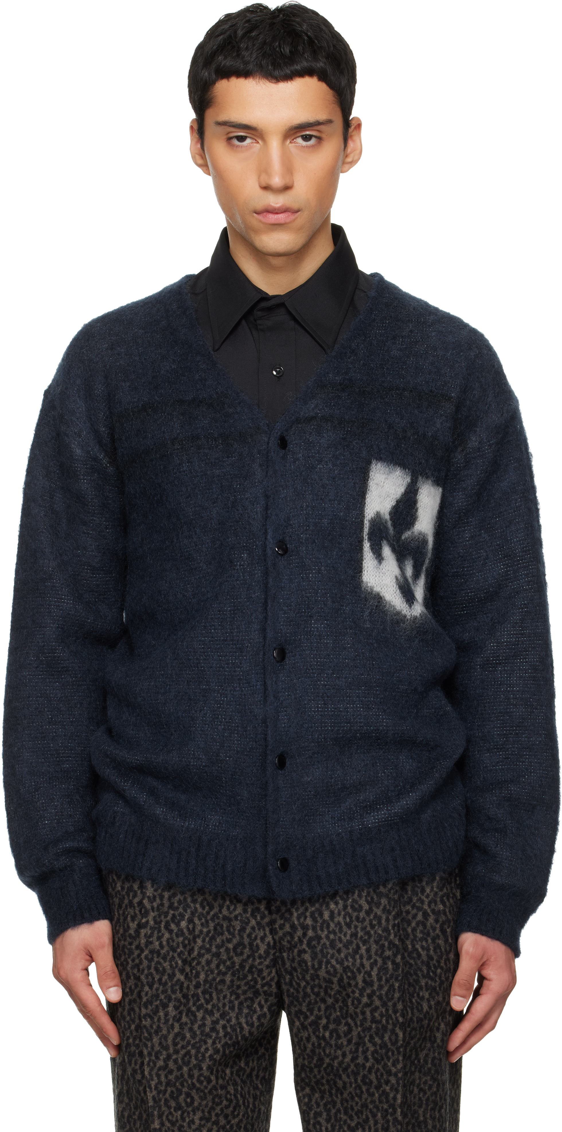 NEEDLESのネイビー Emblem モヘア カーディガンがセール中