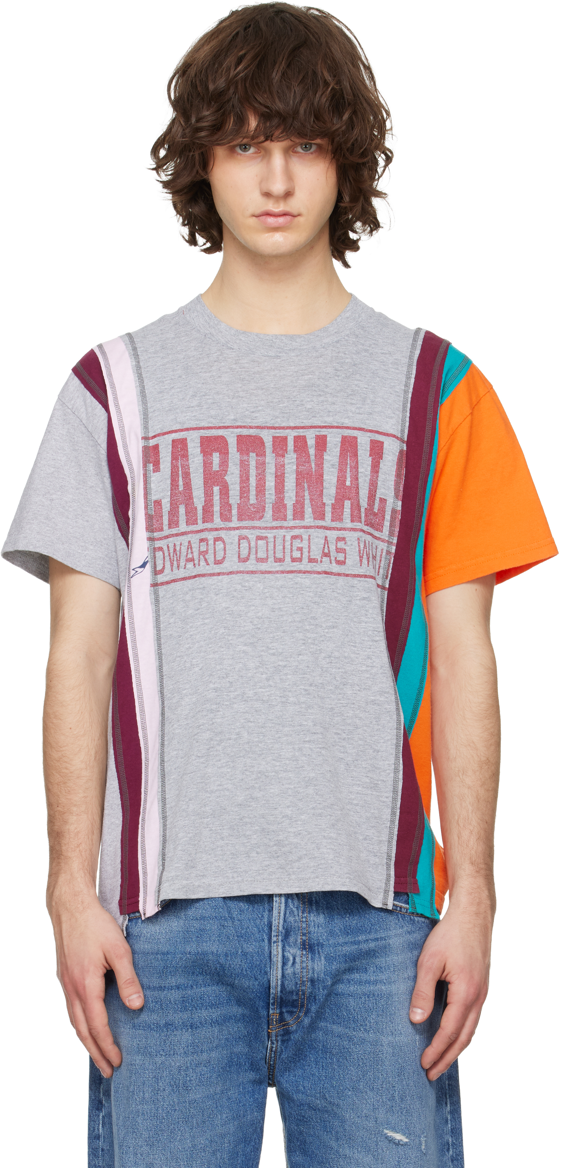 Multicolor 7 Cut S/S College T-shirt by NEEDLES on Sale