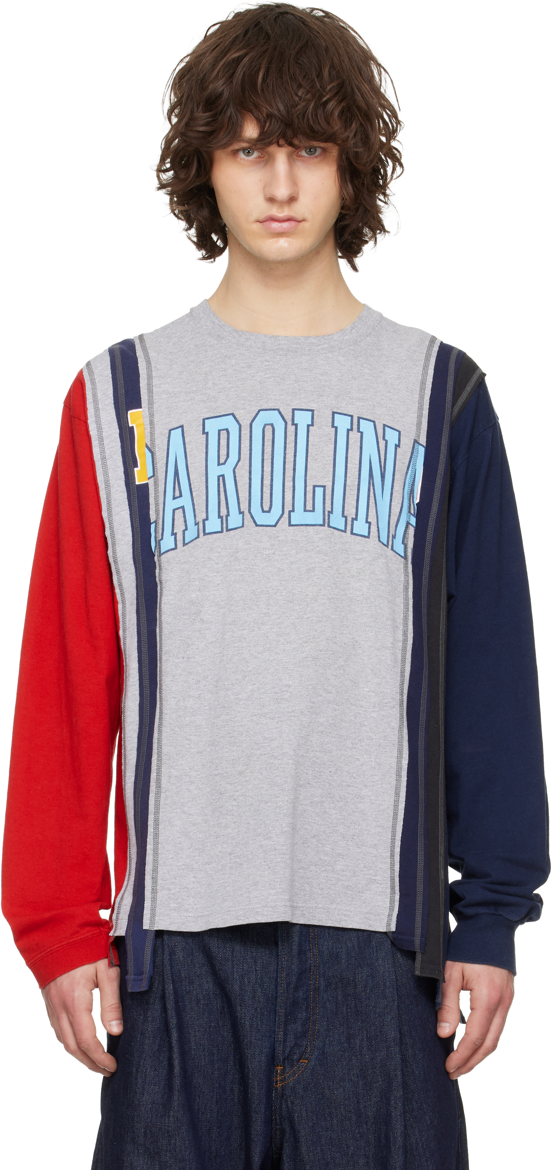 NEEDLES: Multicolor 7 Cut L/S College T-shirt | SSENSE