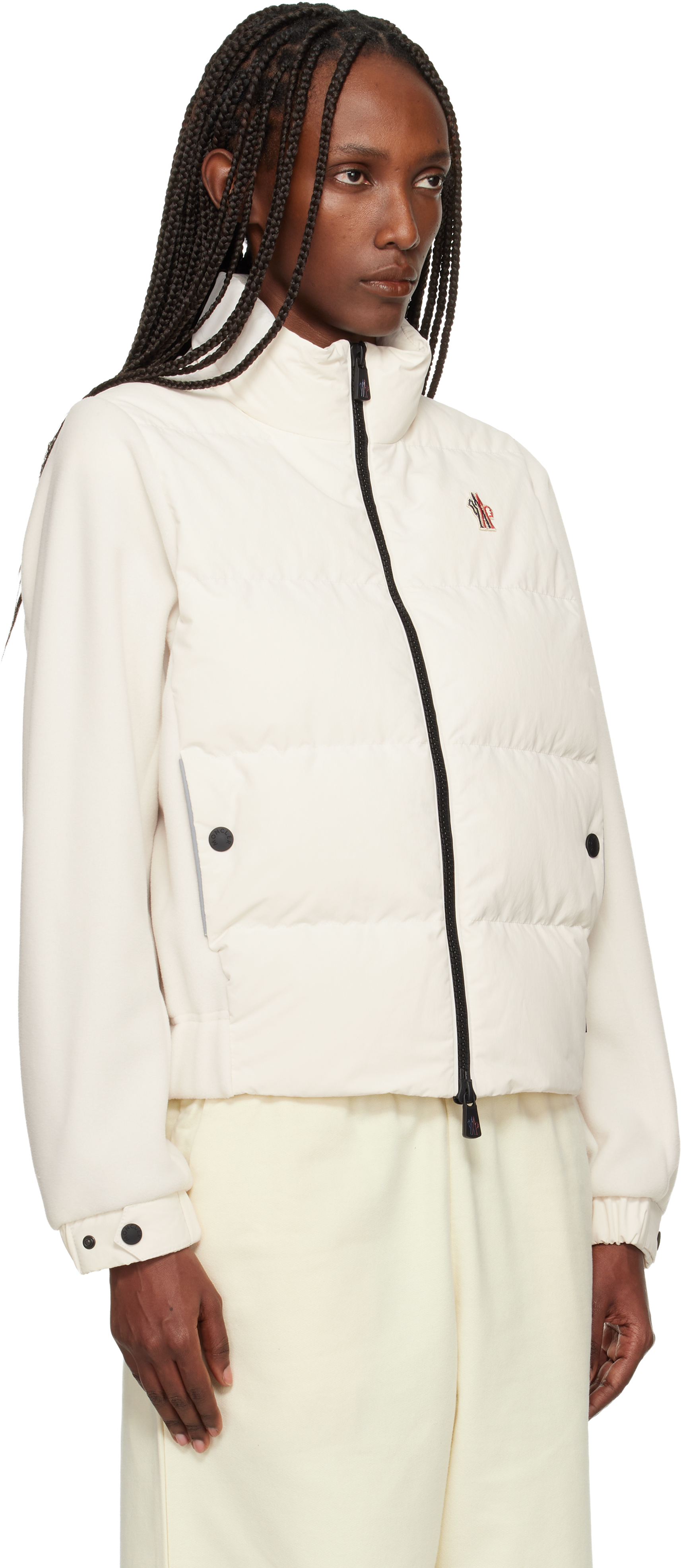 Moncler Off-white Maglia Down Jacket In Neutral