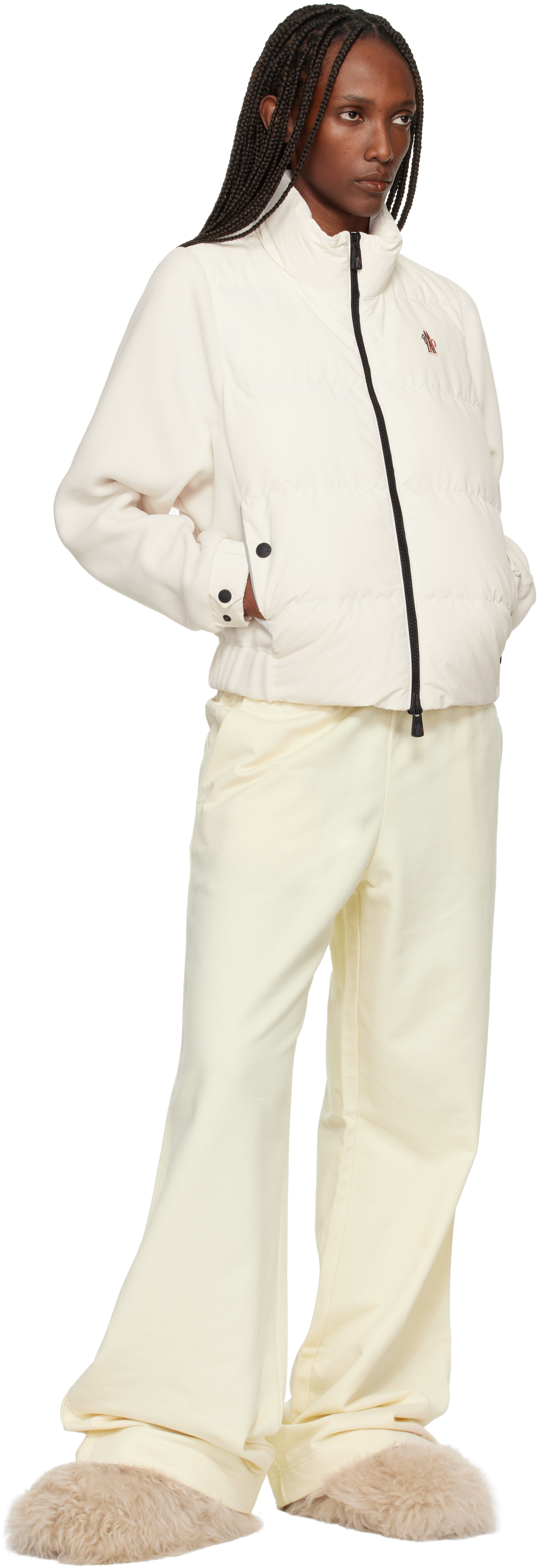 Moncler Off-white Maglia Down Jacket In Neutral