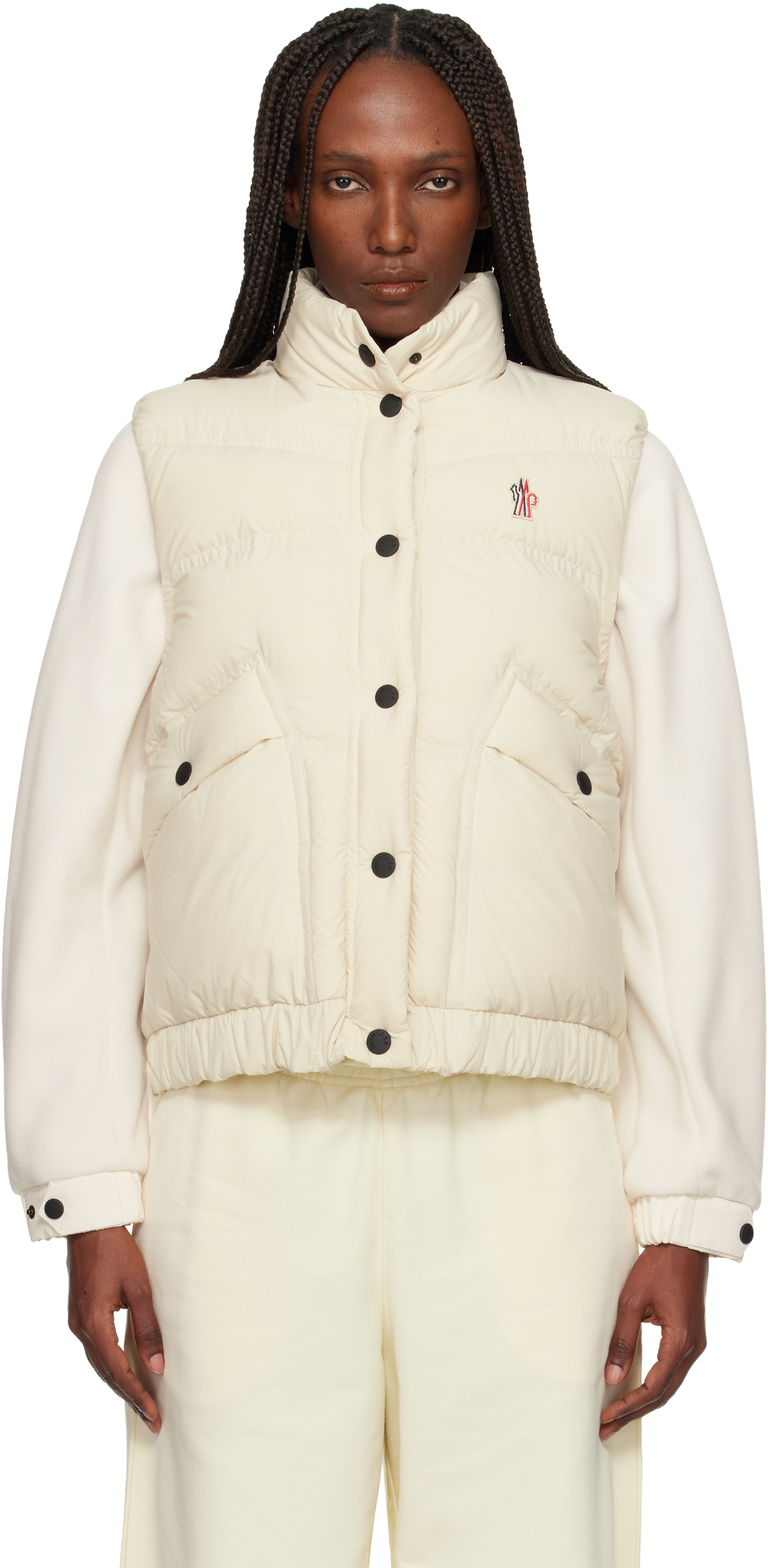 Moncler Grenoble: オフホワイト Baise ダウンベスト | SSENSE 日本