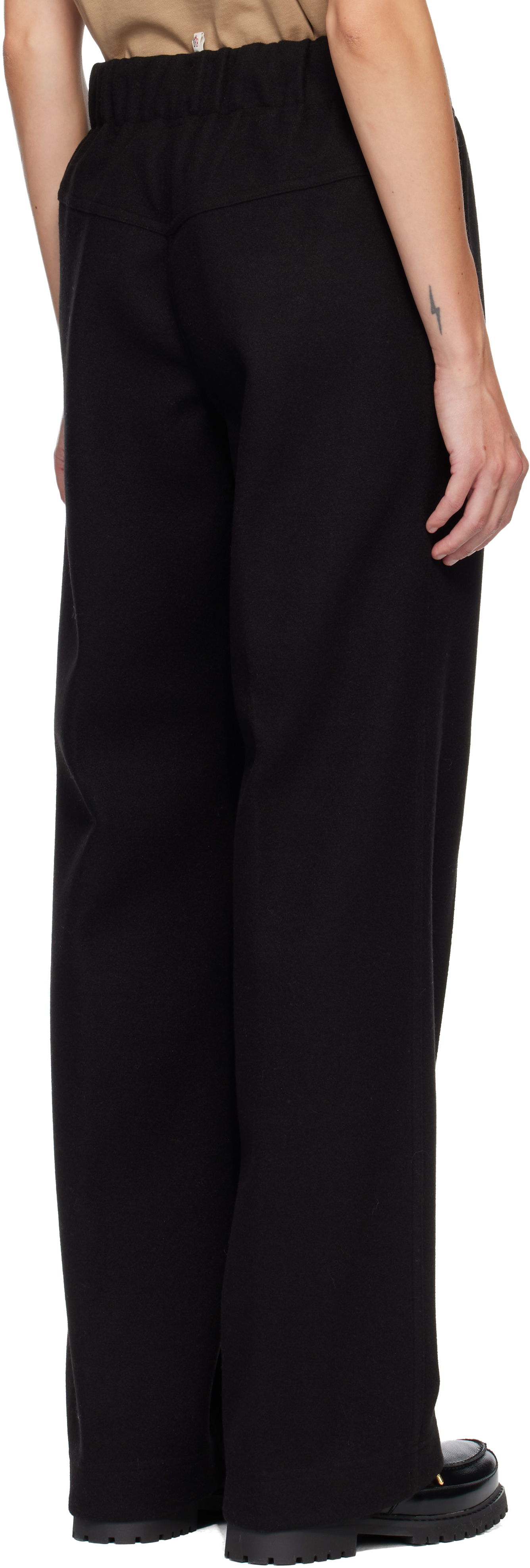 Moncler Side Logo Satin Track Pants In Black