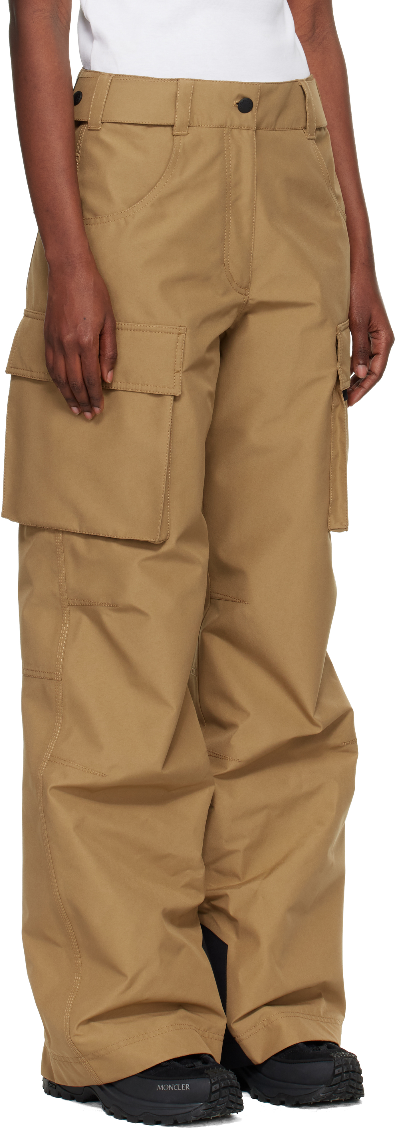 Moncler Tan Padded Gore-tex Ski Pants In Brown