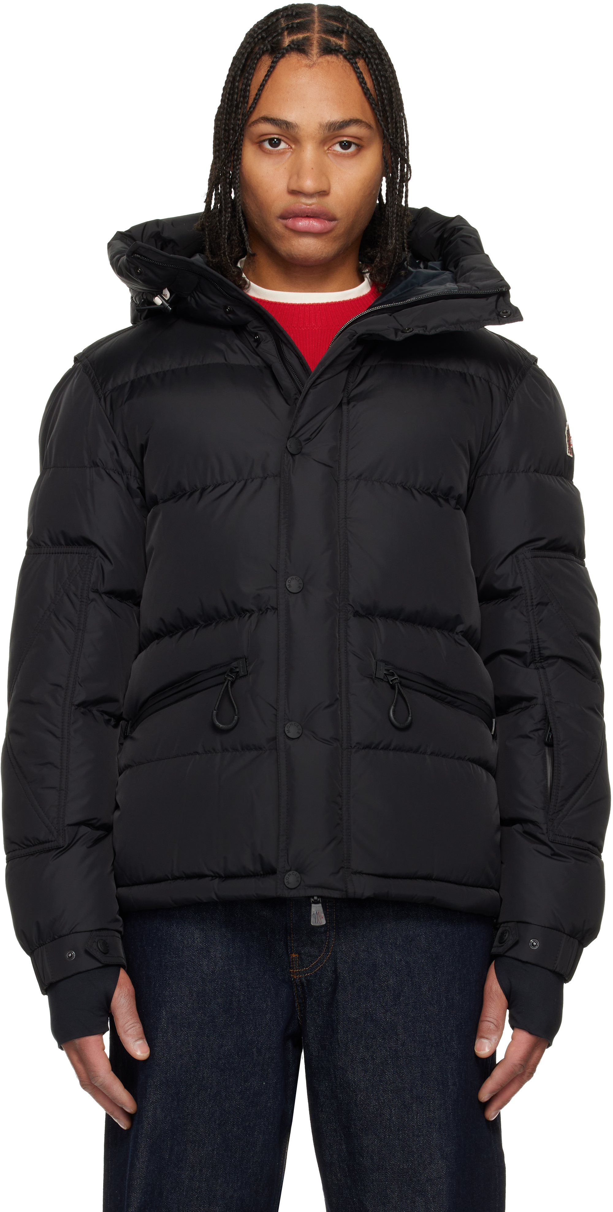 Moncler Grenoble: Black Kasanka Hooded Down Ski Jacket | SSENSE