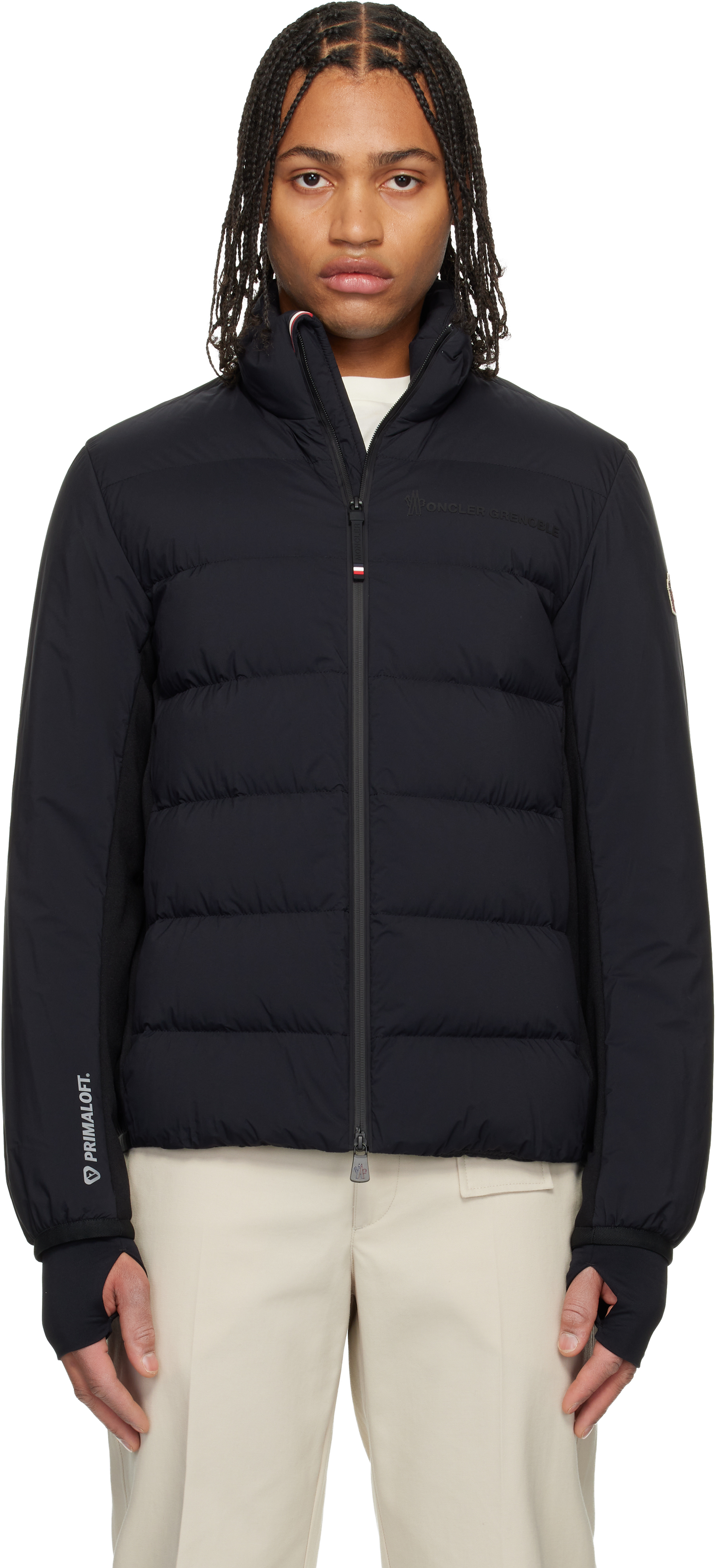 Moncler Grenoble: Black Araripe Mid-Layer Down Jacket | SSENSE