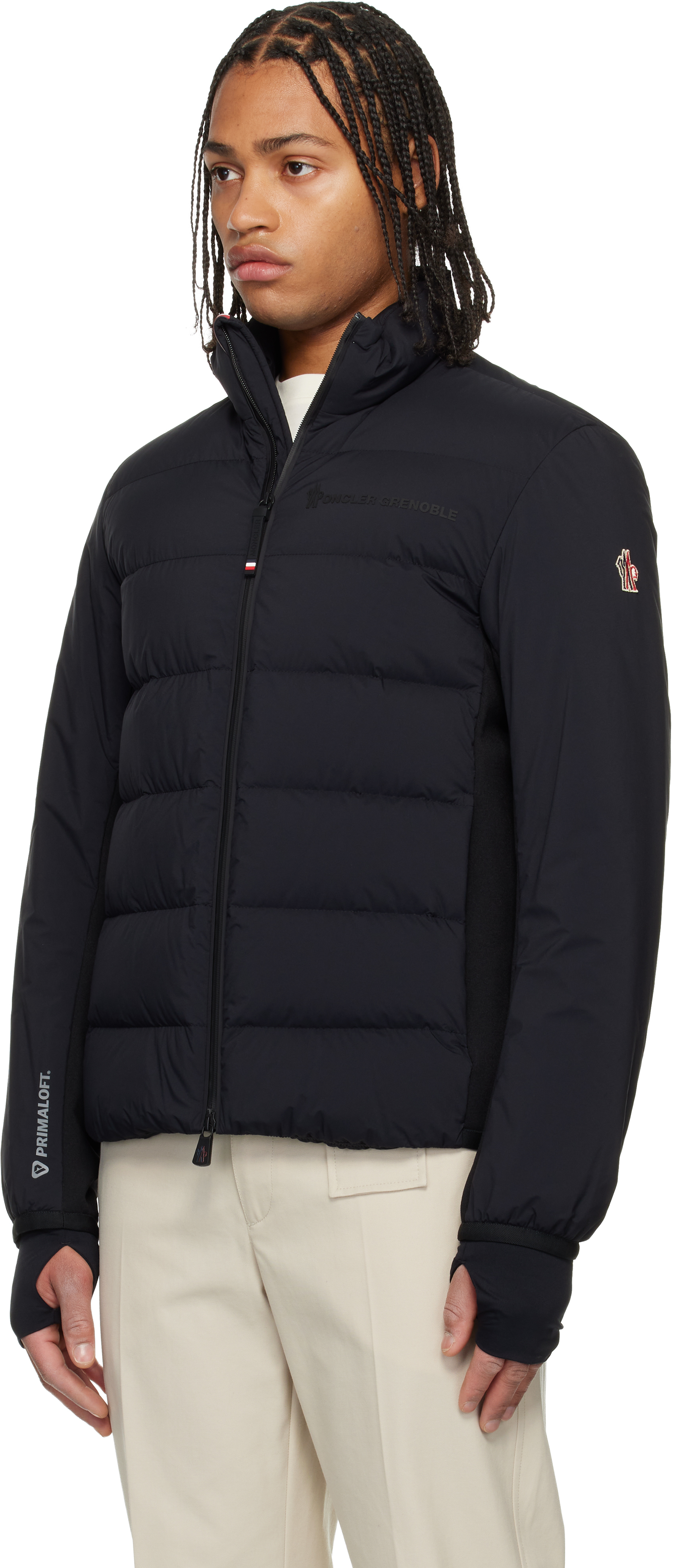 Moncler Navy Araripe Mid-layer Down Jacket In Black