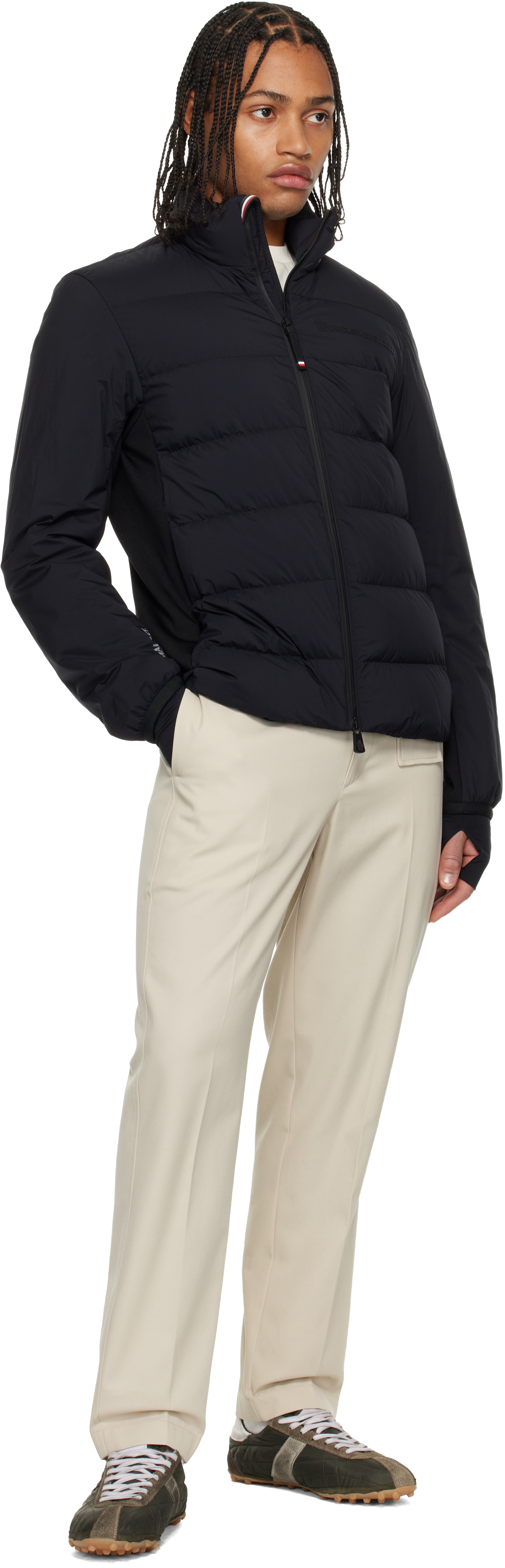 Moncler Navy Araripe Mid-layer Down Jacket In Black