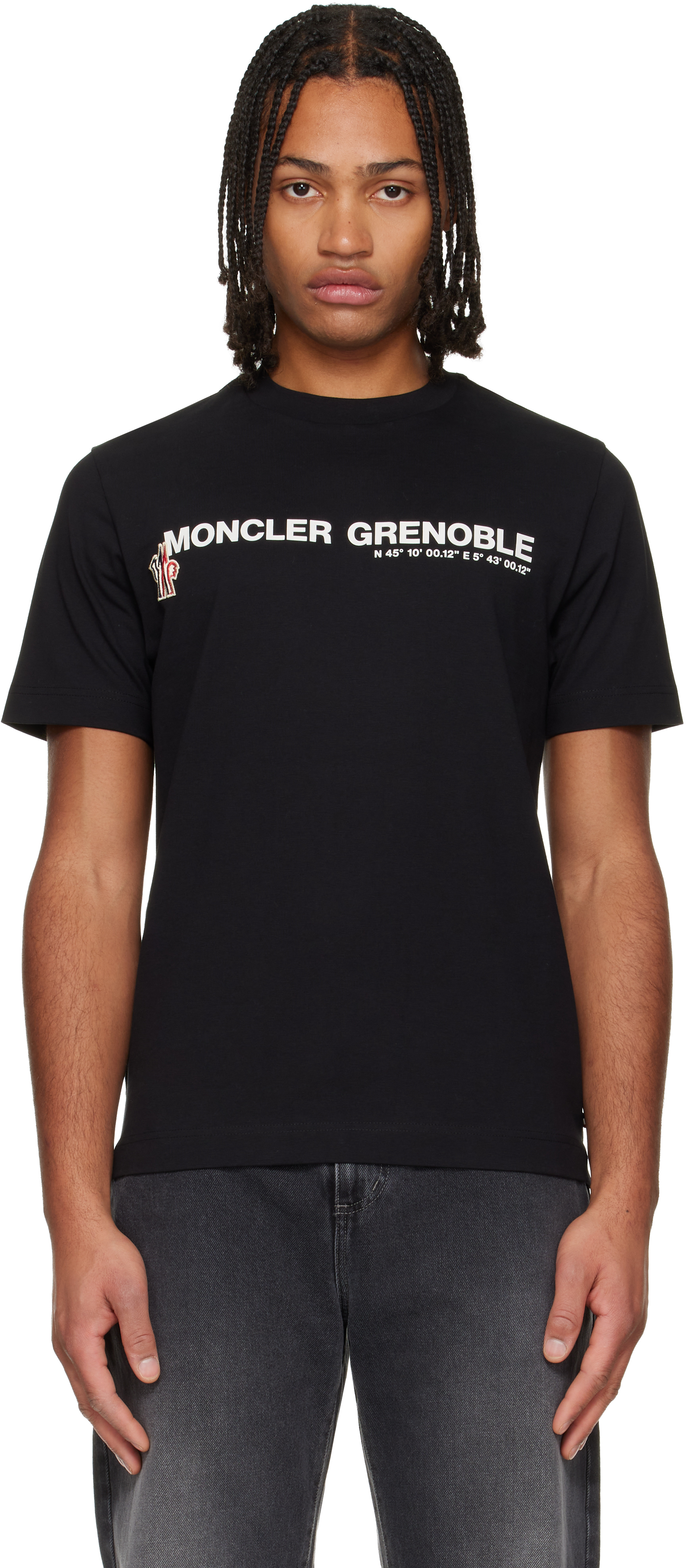 Moncler Grenoble: ブラック ロゴ コットン Tシャツ | SSENSE 日本