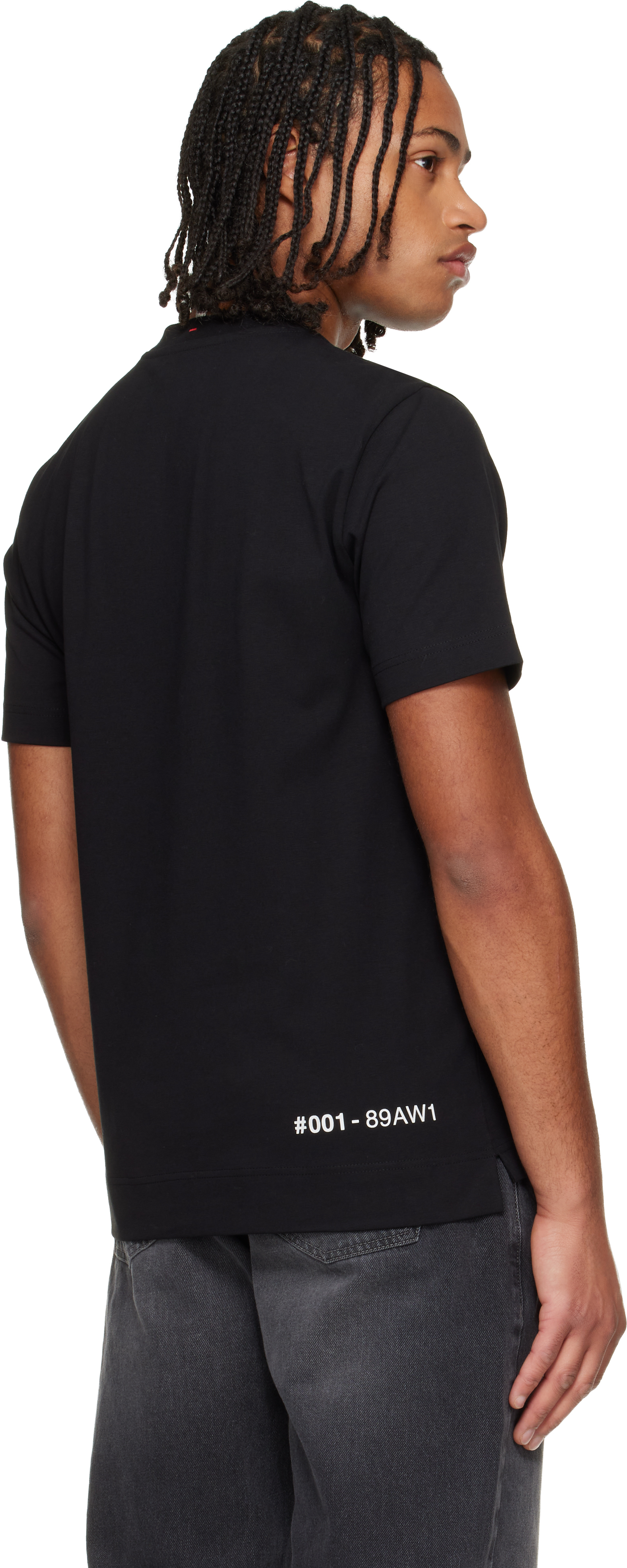 Moncler Midnight Blue Stretch Cotton T-shirt In Black