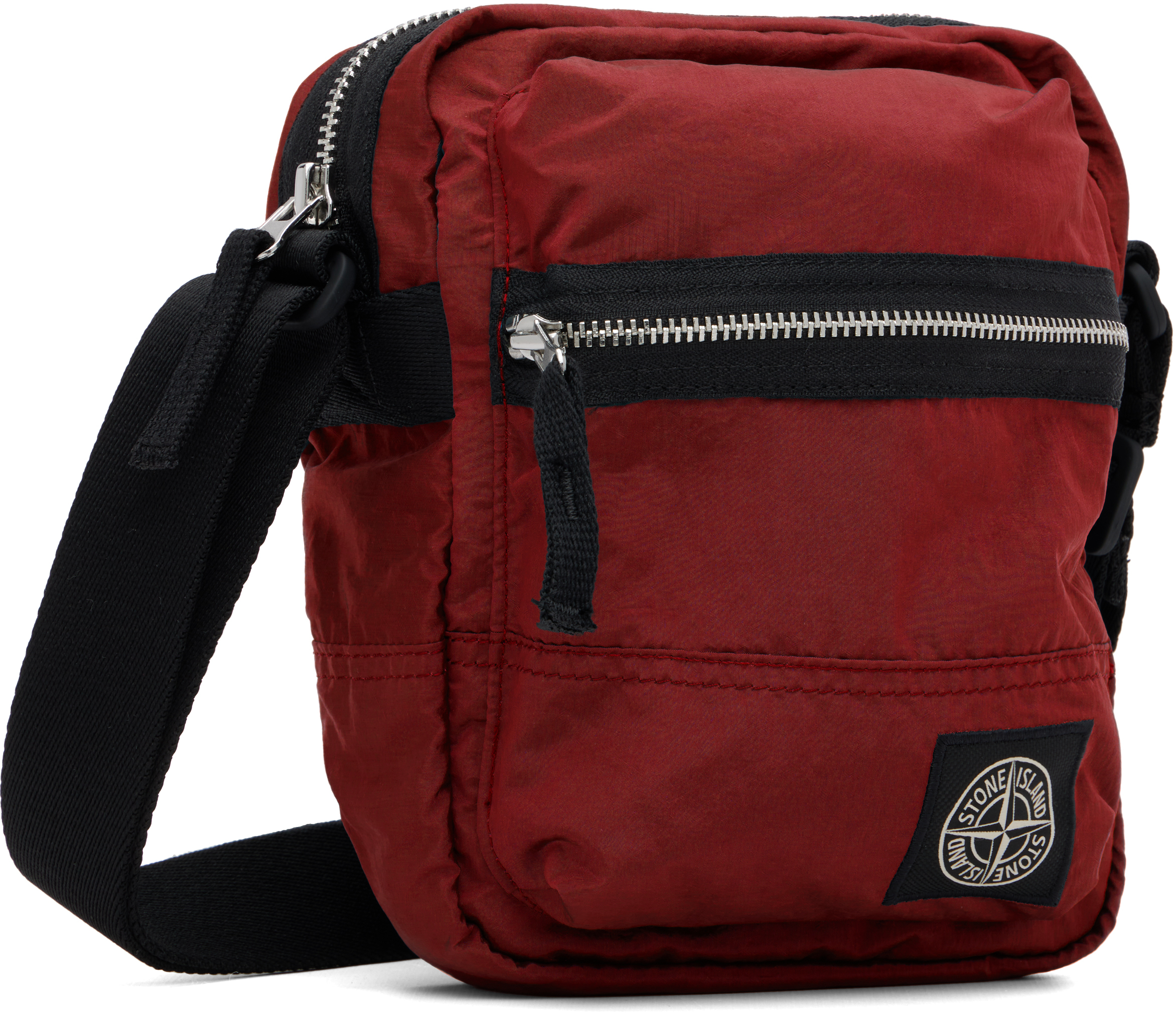 Stone Island Red 9200015 Coated Nylon Metal Econyl Pouch