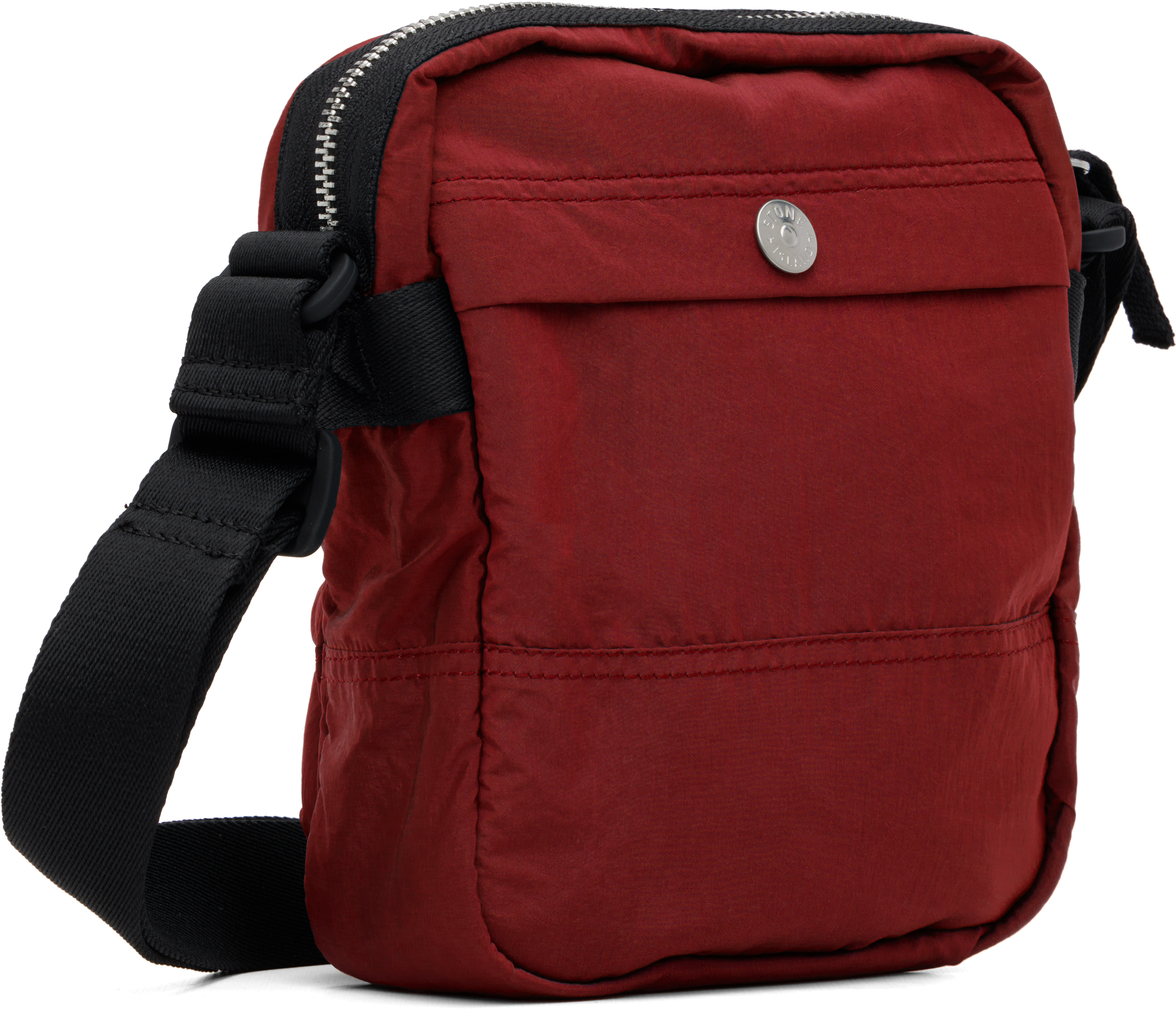 Stone Island Red 9200015 Coated Nylon Metal Econyl Pouch