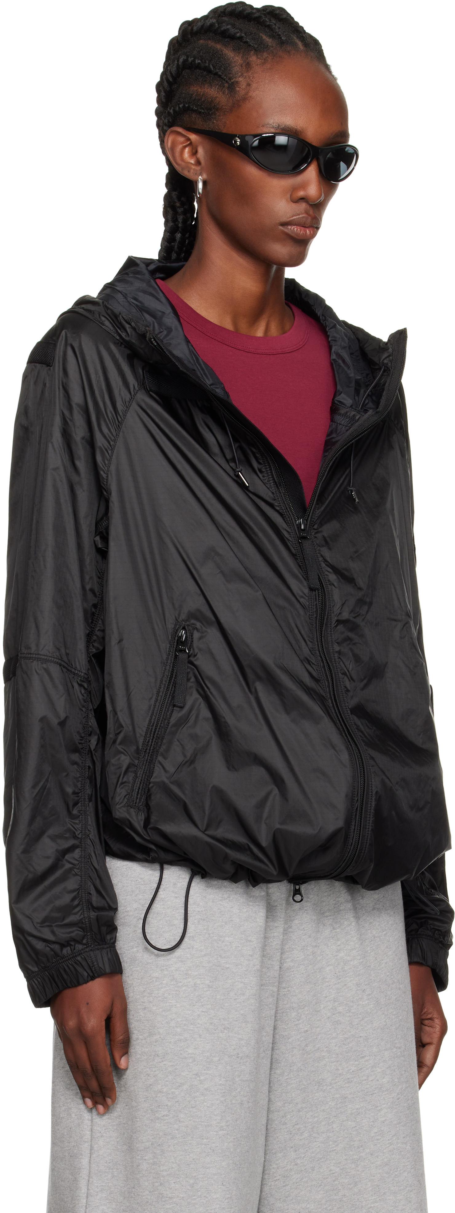 Stone Island Black Q100008 Ripstop Light Ht Nylon Jacket In Gray