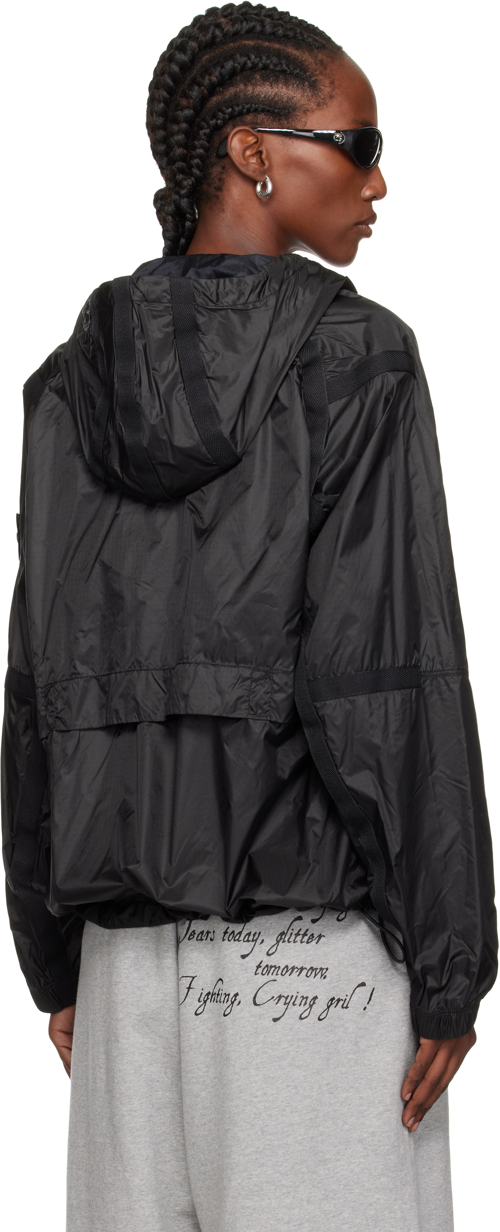 Stone Island Black Q100008 Ripstop Light Ht Nylon Jacket In Gray
