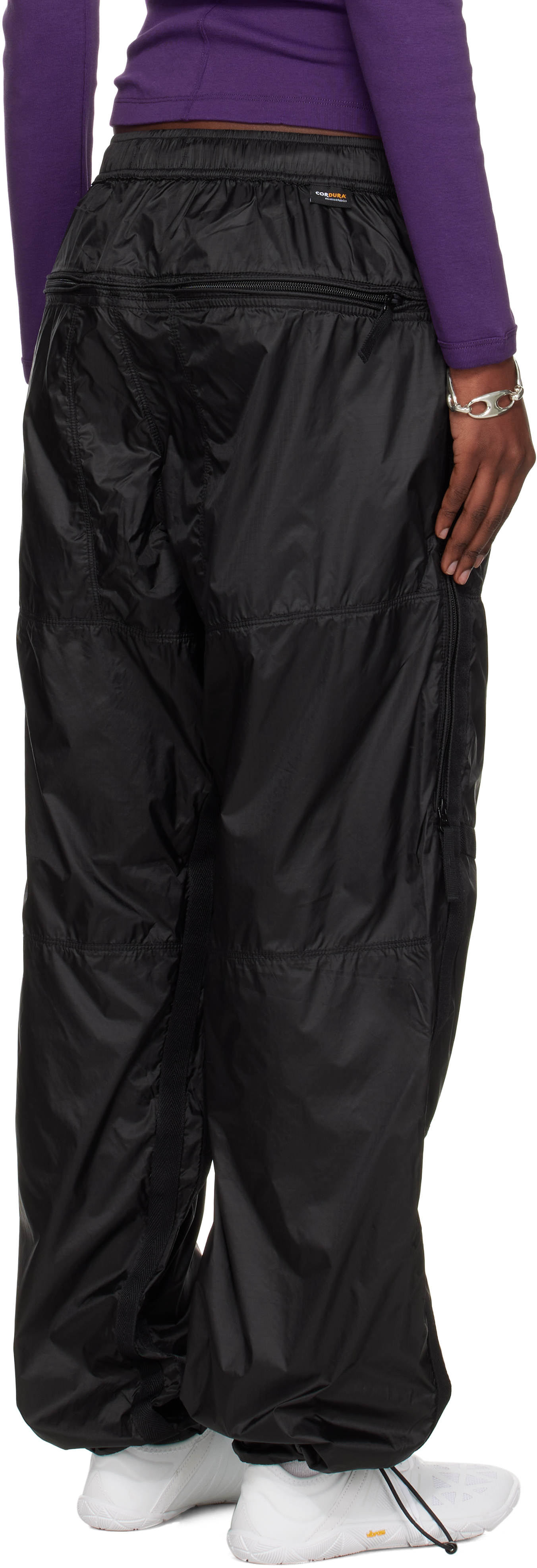 Stone Island Black 3100027 Ripstop Light Ht Nylon Trousers In Black
