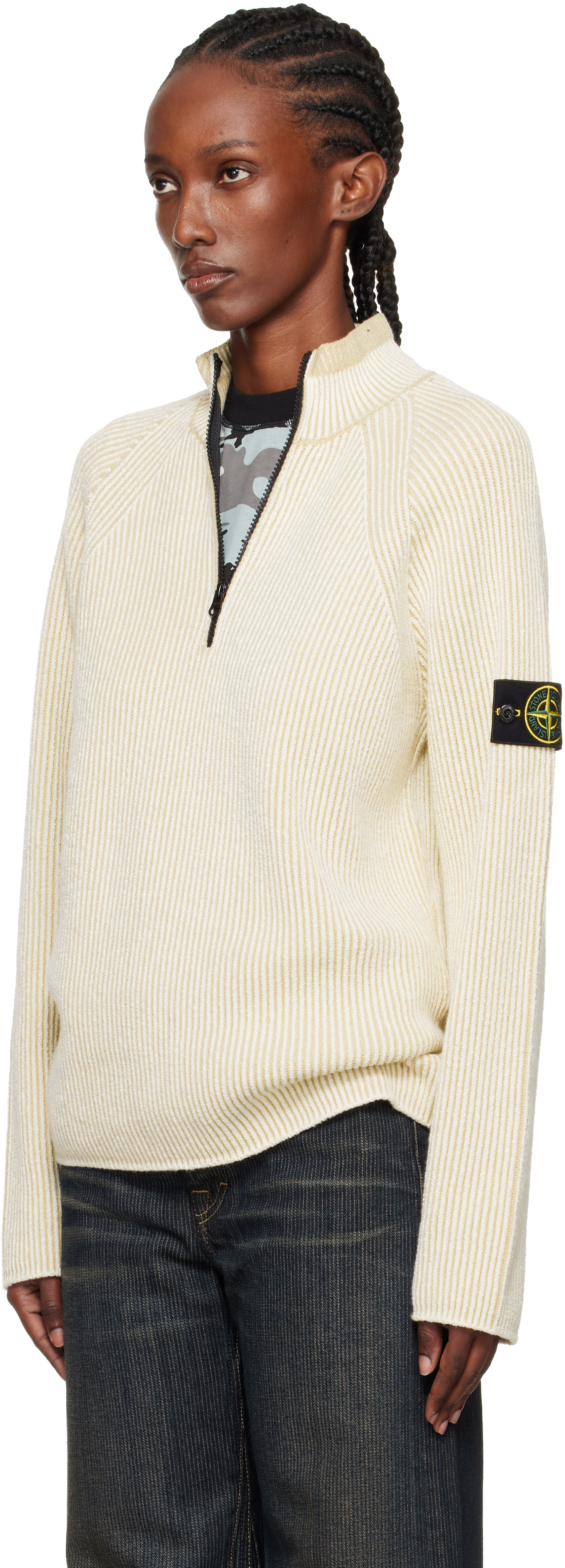 Stone Island Beige 5100024 Vanisé Full Rib Rws Wool Sweater In Neutral