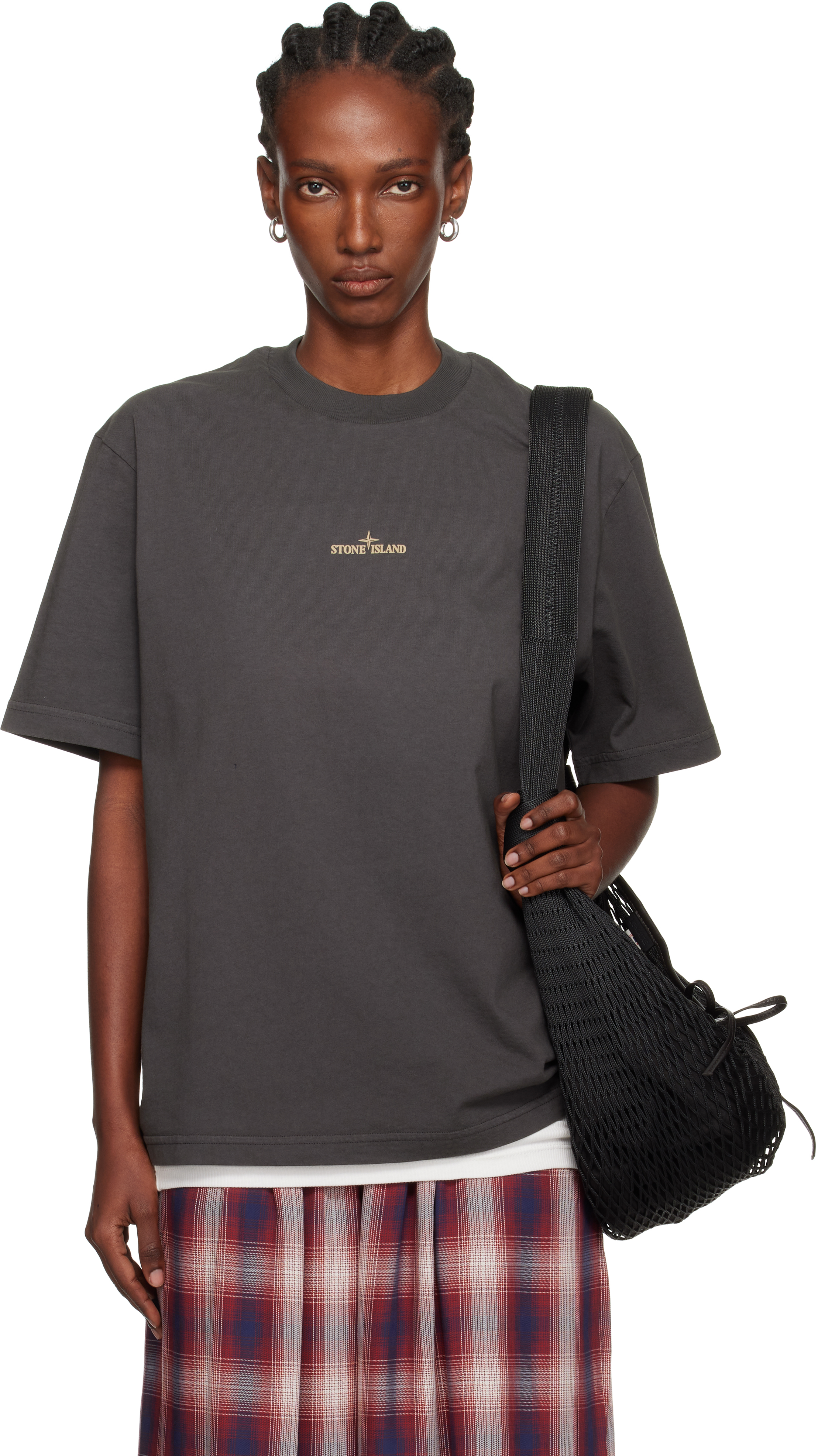 Stone Island: Gray 2100037 Combed Organic Cotton Jersey T