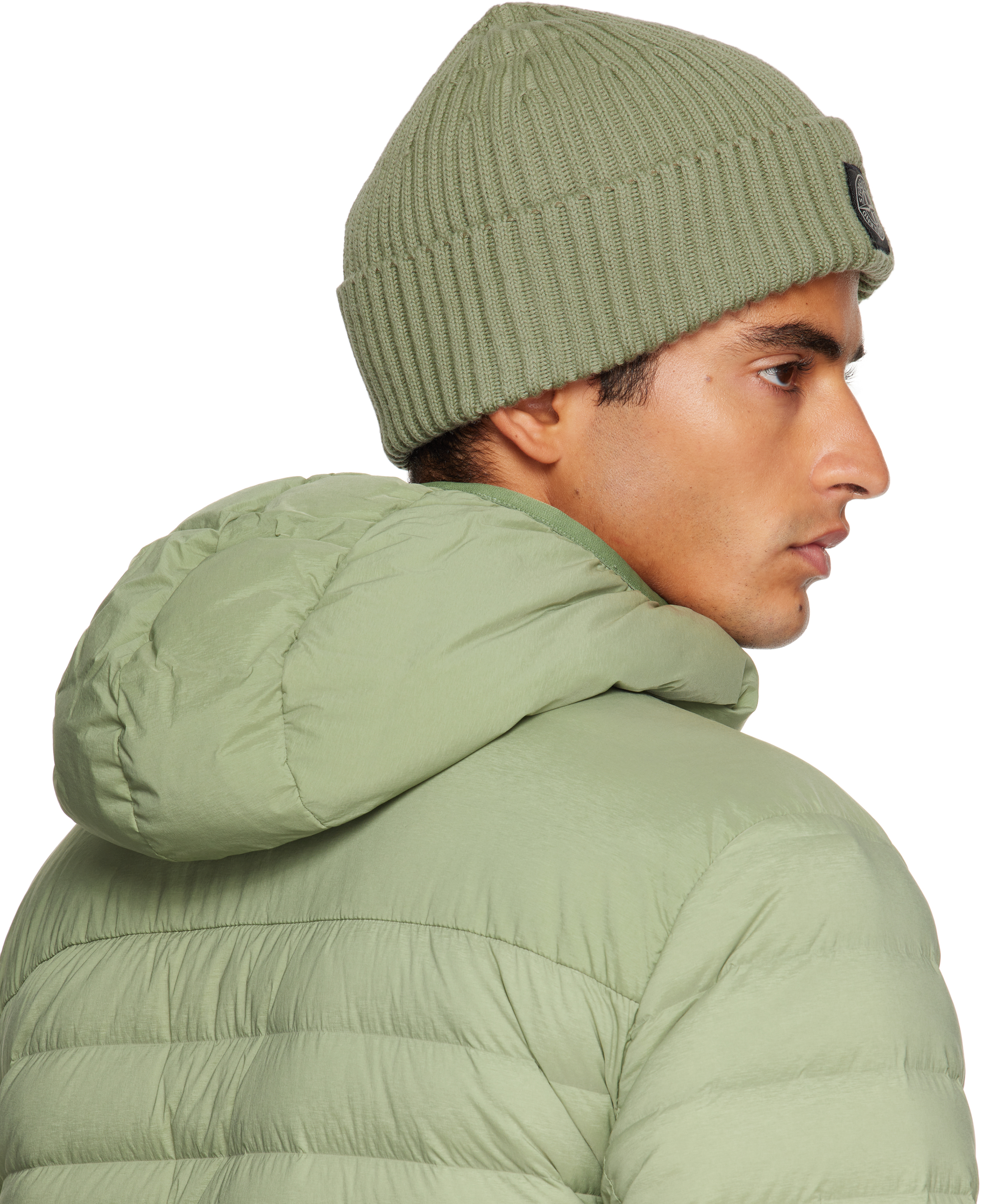 Stone Island Green N100002 Full Rib Beanie In Green