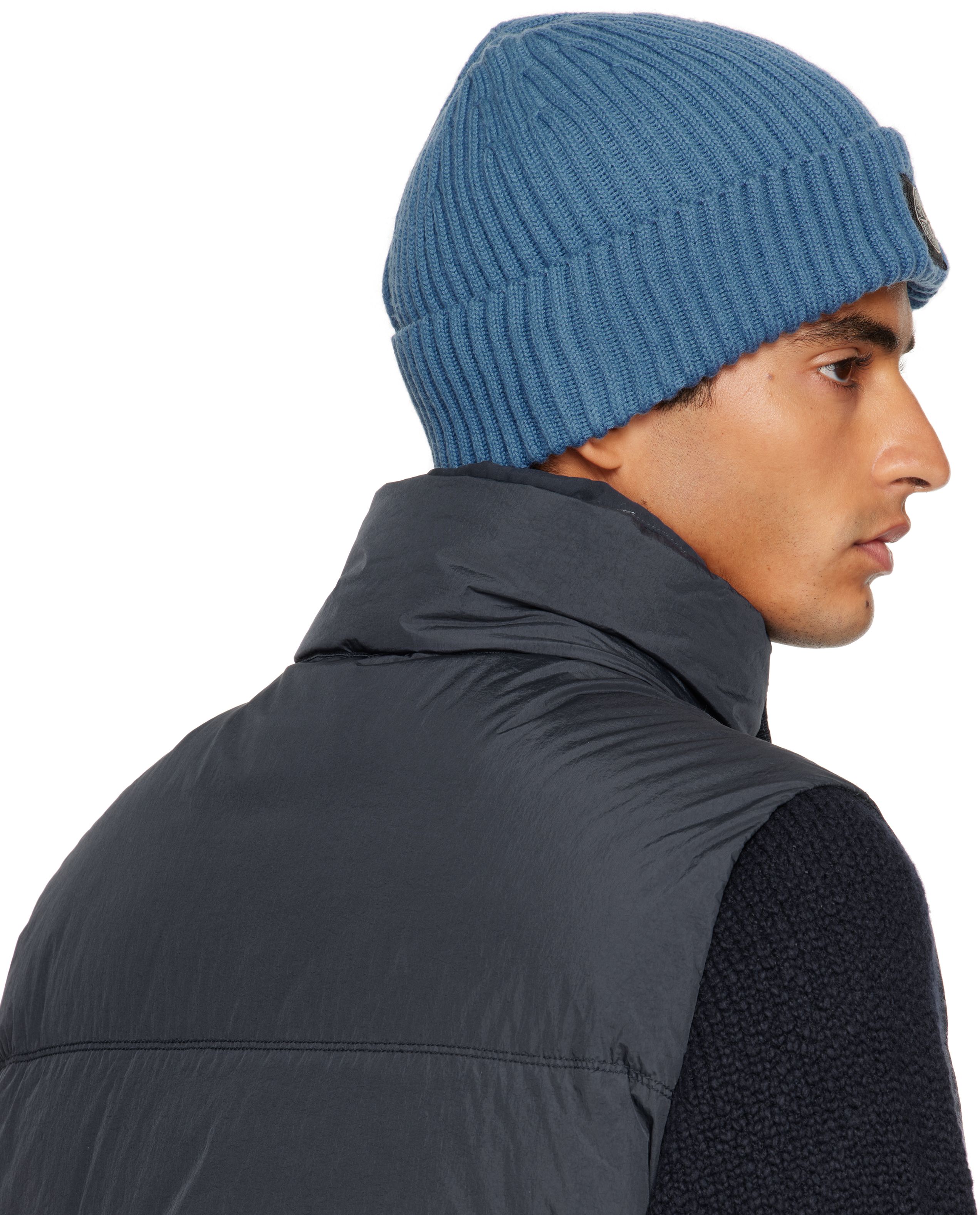 Stone Island Blue N100002 Full Rib Beanie In Brown