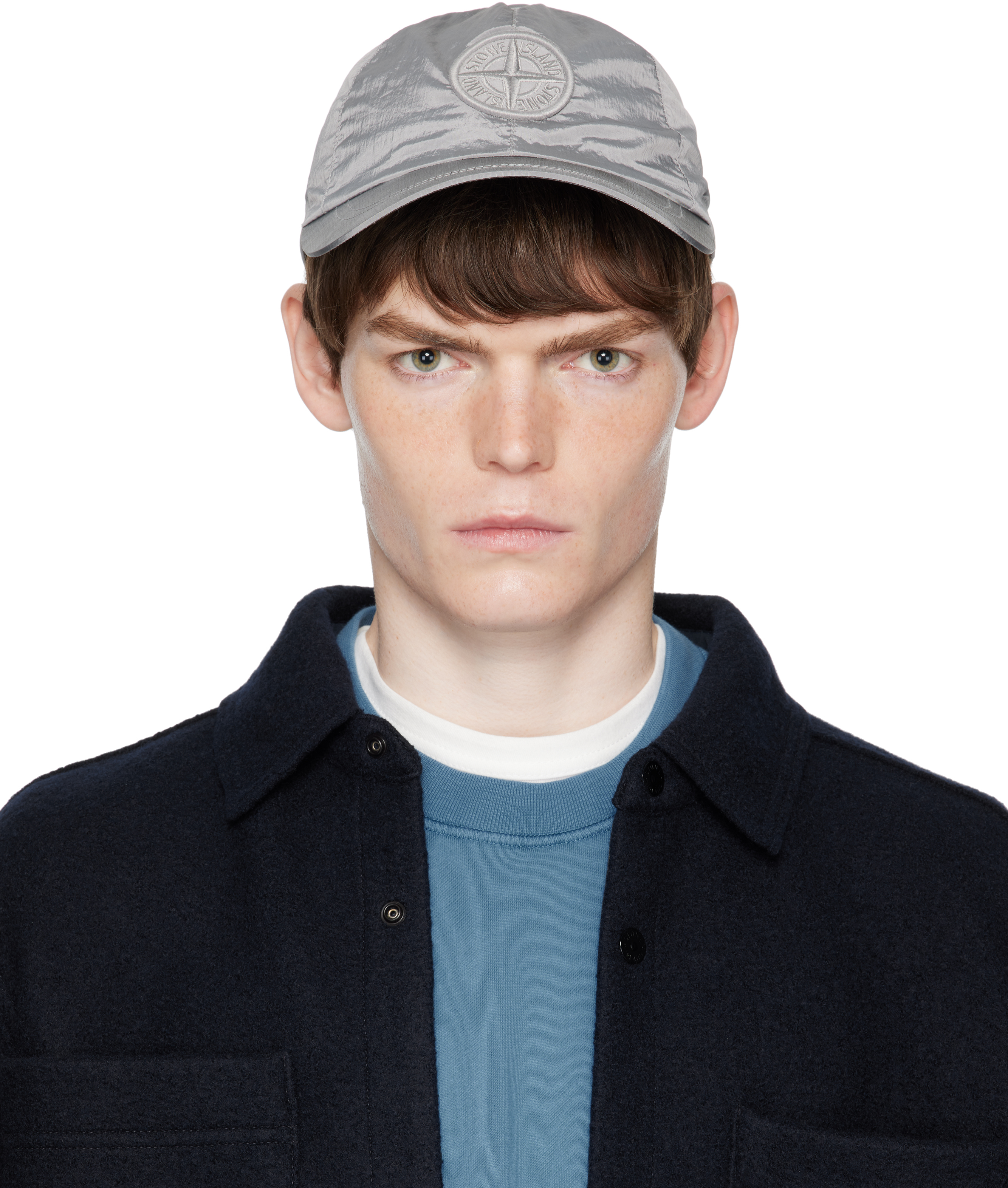 STONE  NYLON L CAP GRAY サイズL STONE ISLAND Logo-Appliquéd ECONYL® Nylon Metal Cap for Men