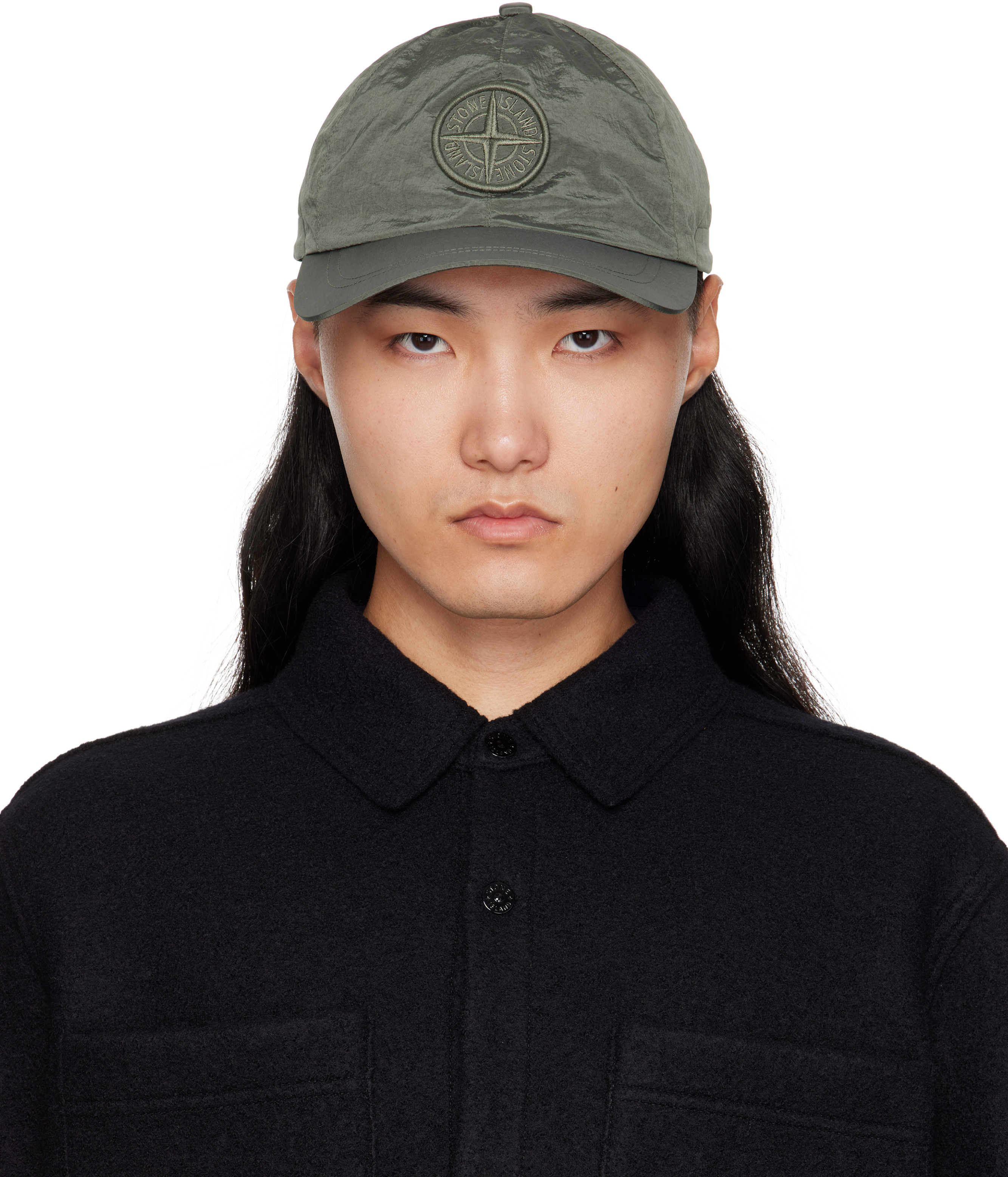 Stone Island Green 9100011 Nylon Metal Econyl Cap In Brown