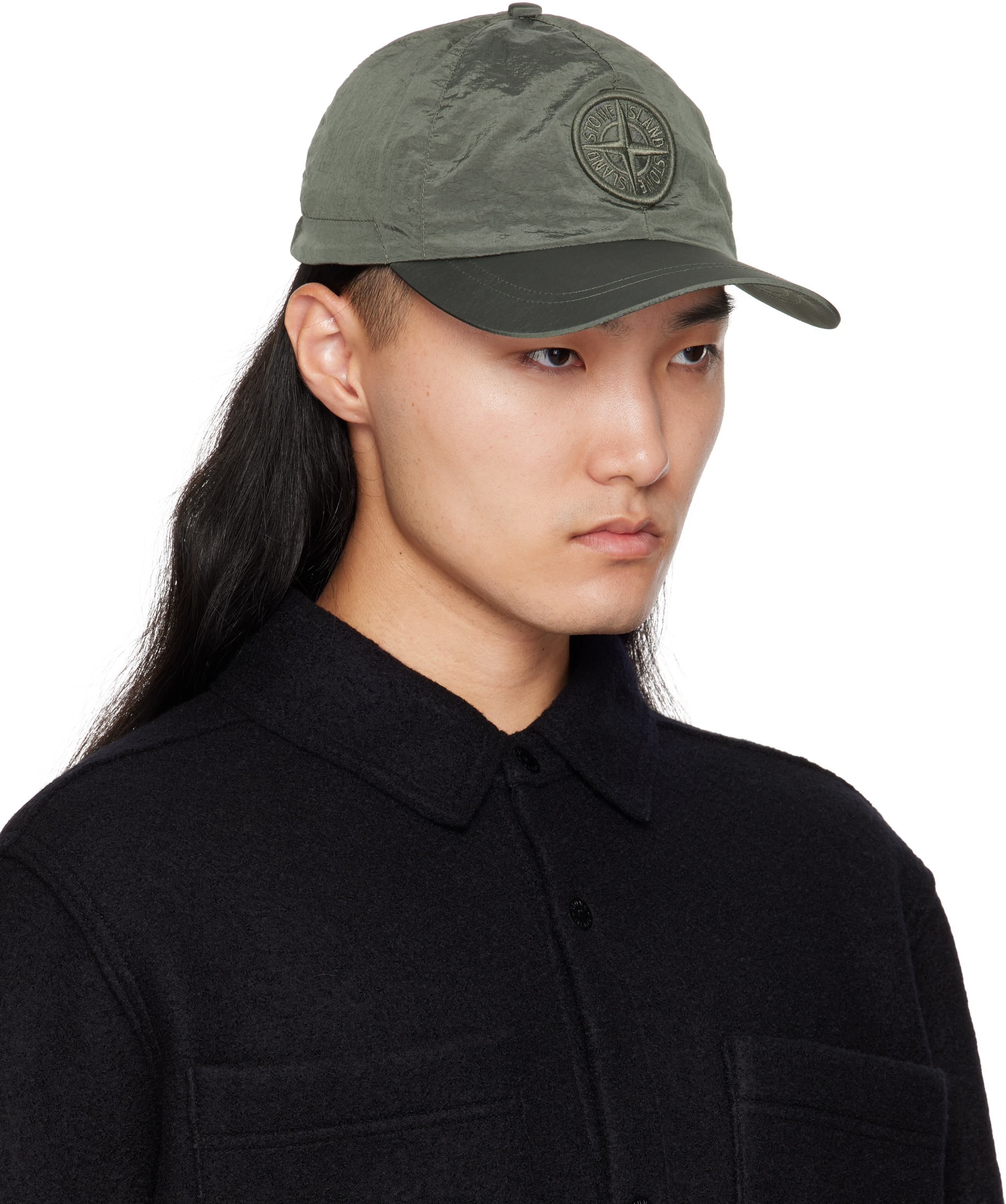 Stone Island Green 9100011 Nylon Metal Econyl Cap In Brown