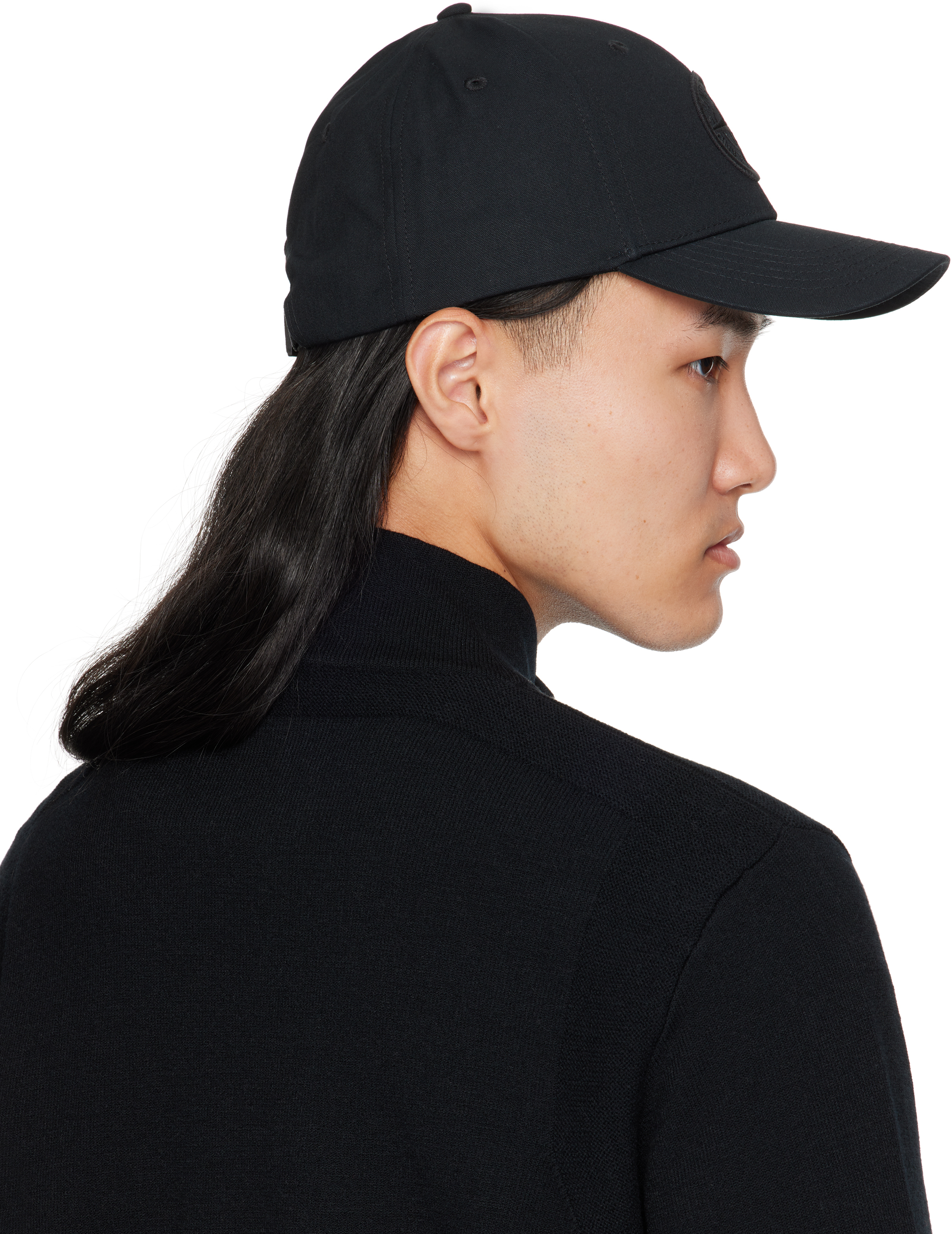 Stone Island Black 910013 Cotton Reps Cap In Black