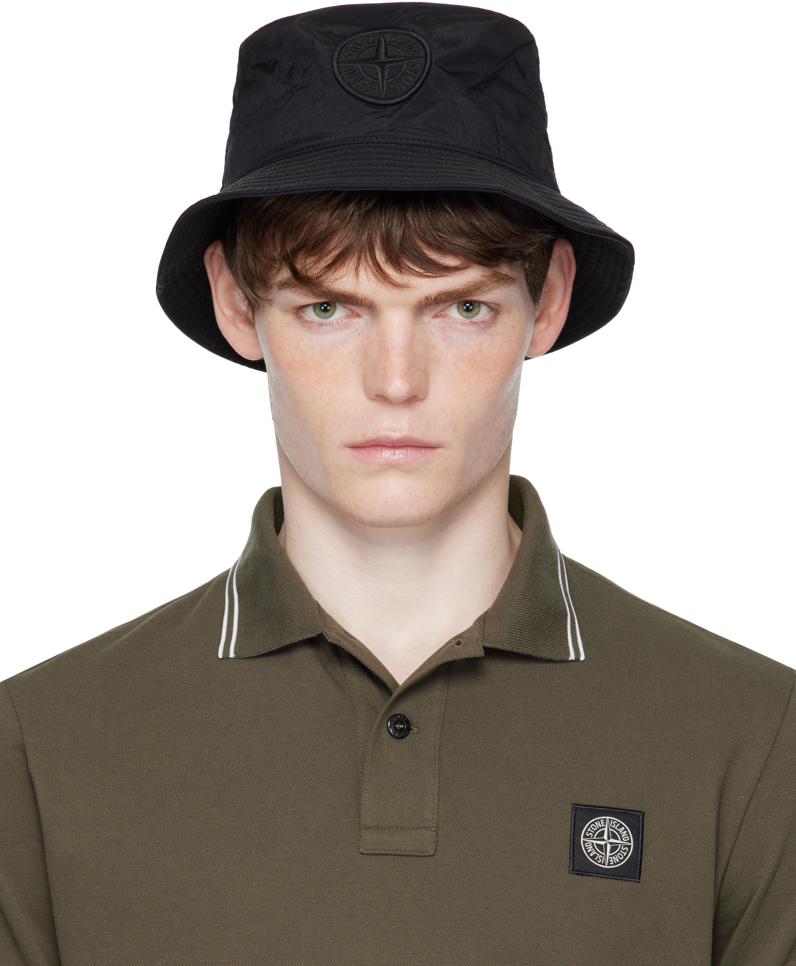 Stone Island: ブラック 9100012 Nylon Metal ECONYL バケットハット