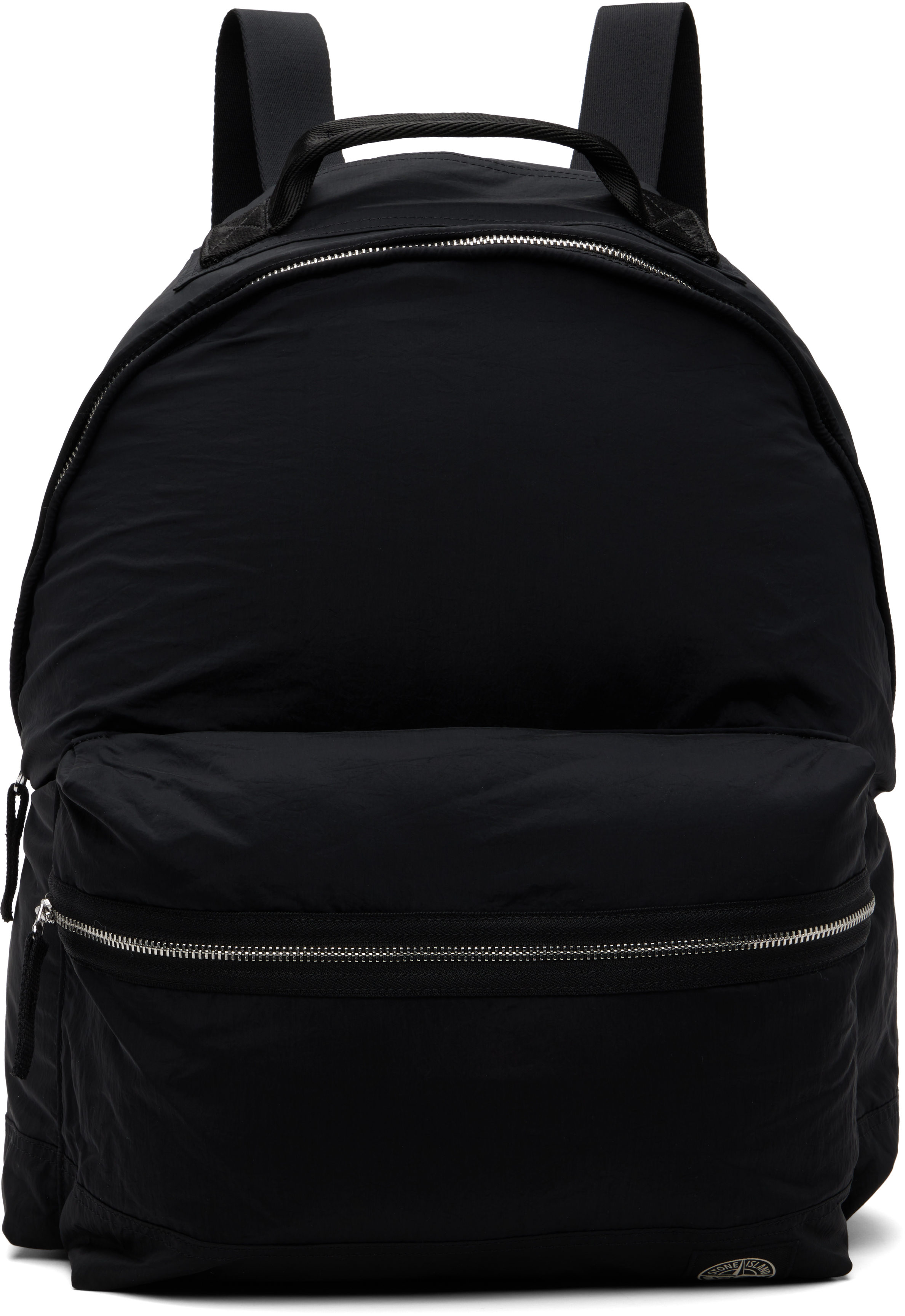 Stone Island: Black 9200014 Coated Nylon Metal ECONYL Backpack