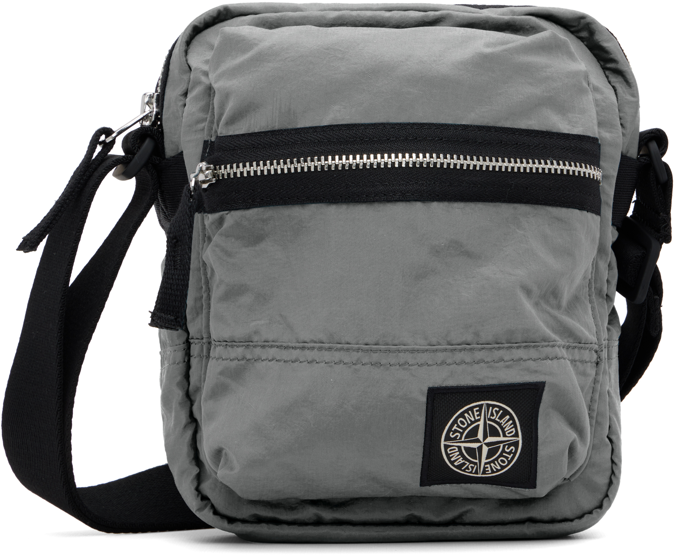 Stone Island: Gray 9200015 Coated Nylon Metal ECONYL Pouch