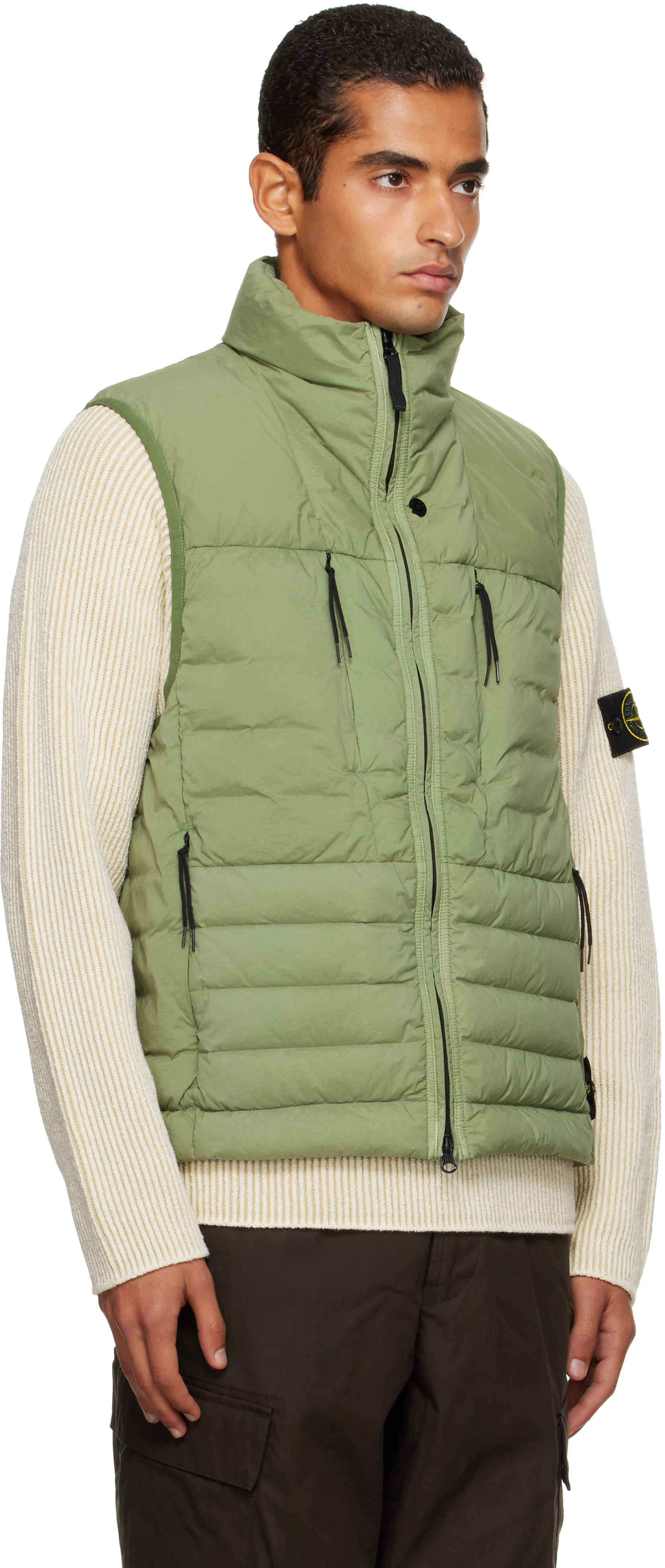Stone Island Green G100004 Seamless Tunnel Nylon Down-tc Vest In Green