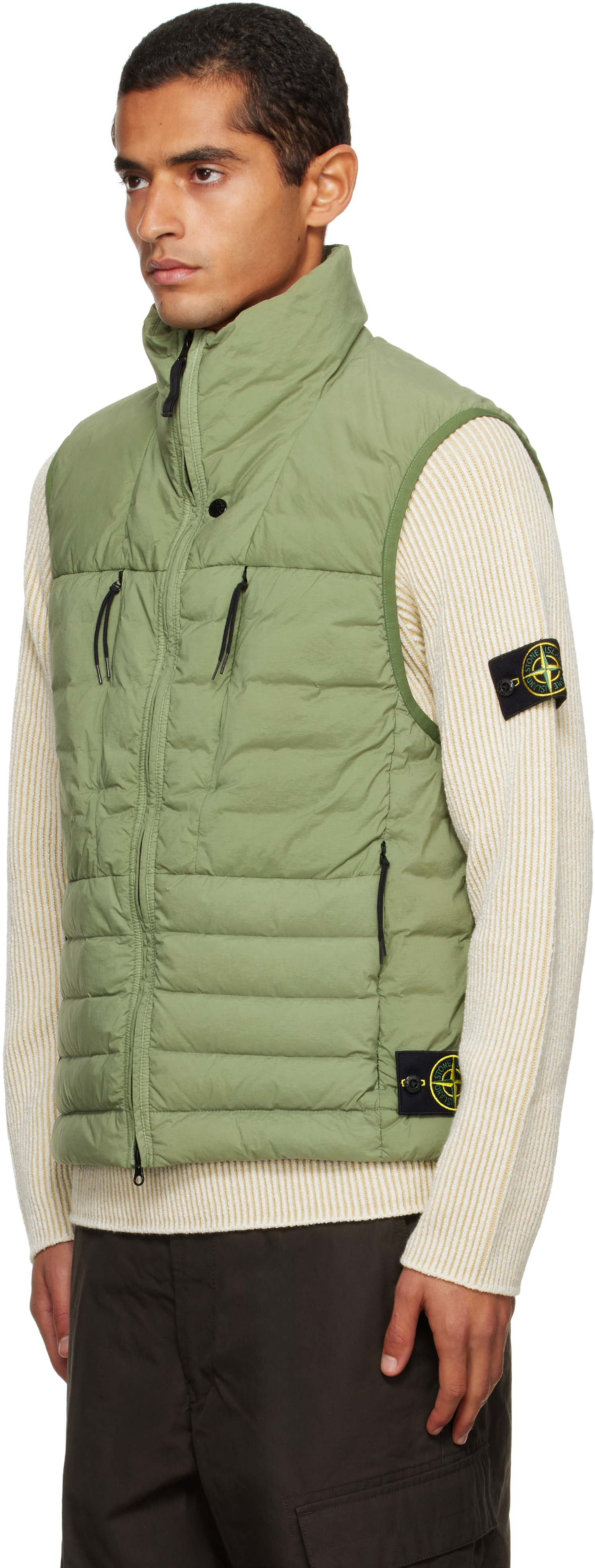 Stone Island Green G100004 Seamless Tunnel Nylon Down-tc Vest In Green