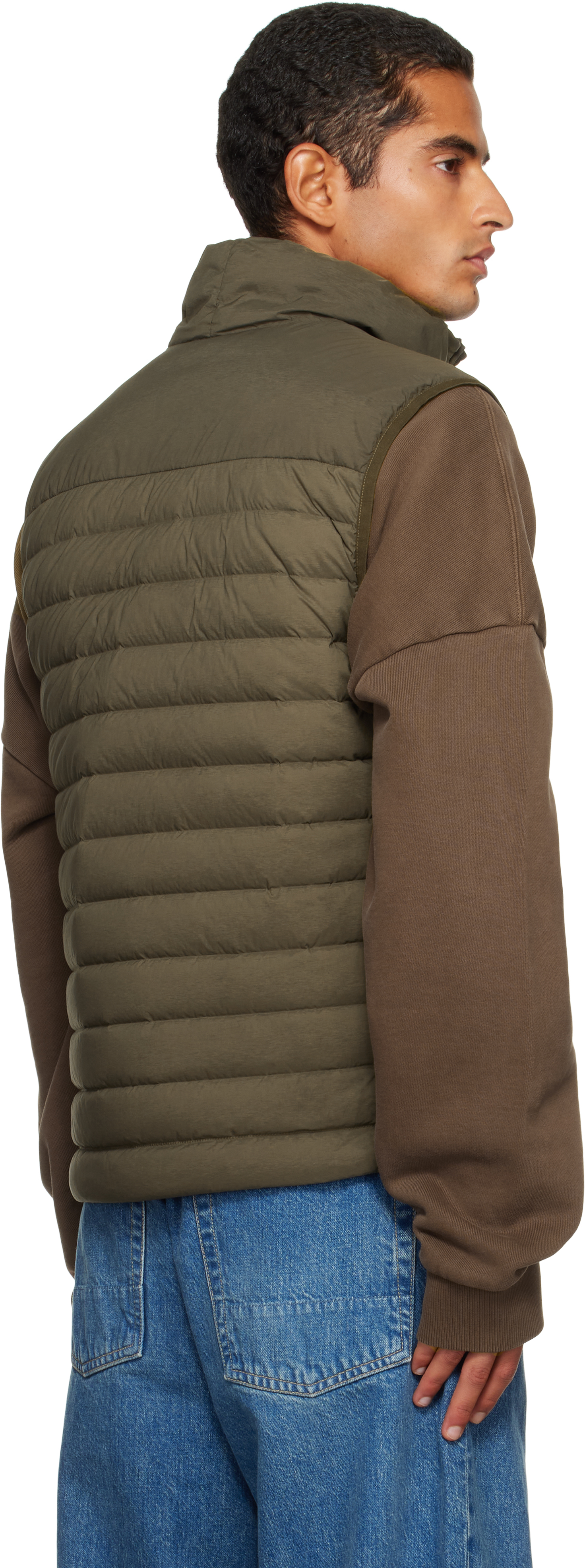 Stone Island Khaki G100004 Seamless Tunnel Nylon Down-tc Vest In Green