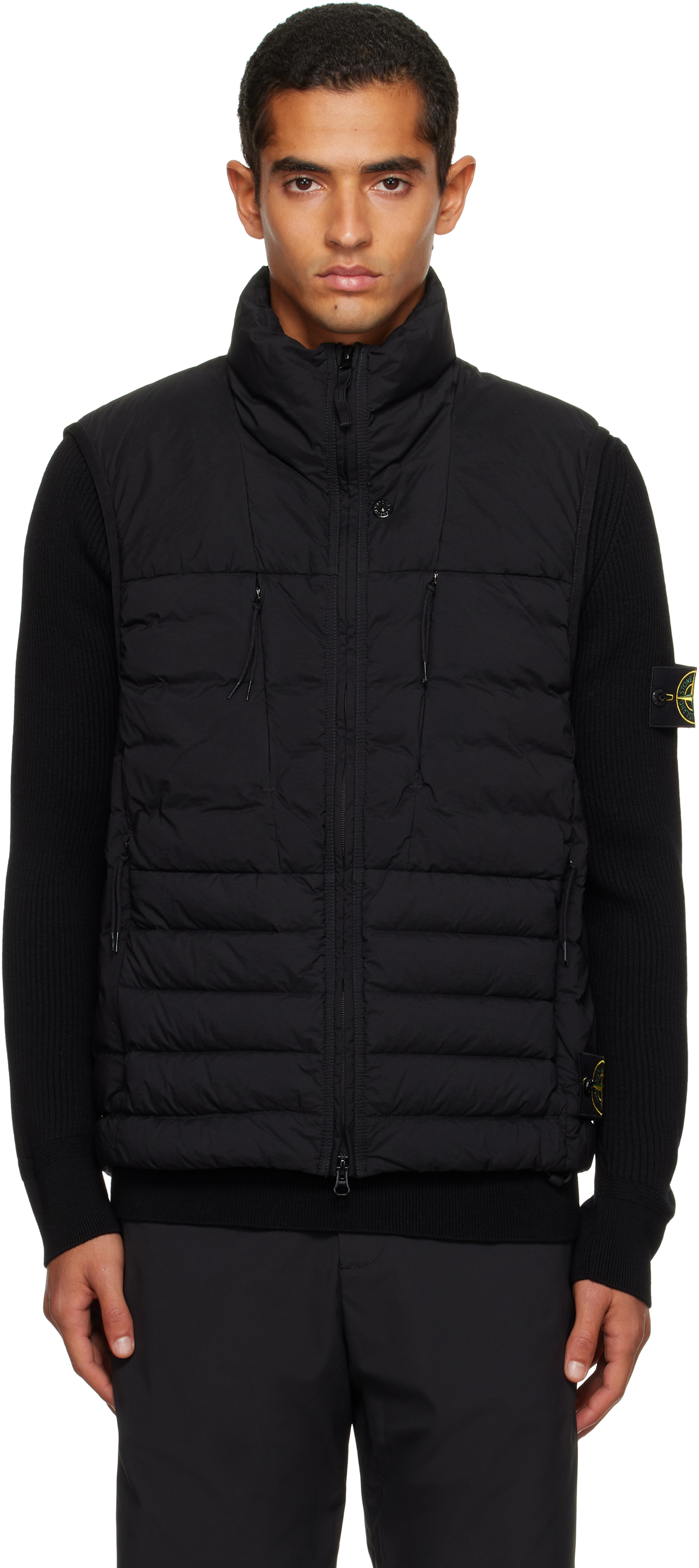 Stone Island: ブラック G100004 Seamless Tunnel Nylon Down-TC