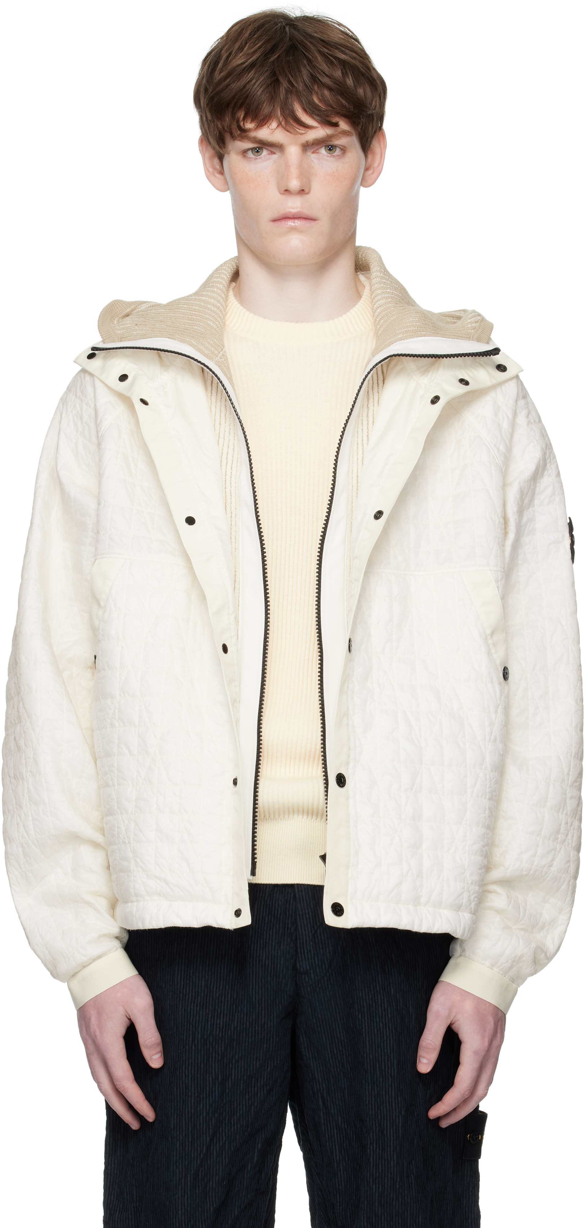 Off-White 4100023 Crinkled Reps NY Quilted-TC Jacket