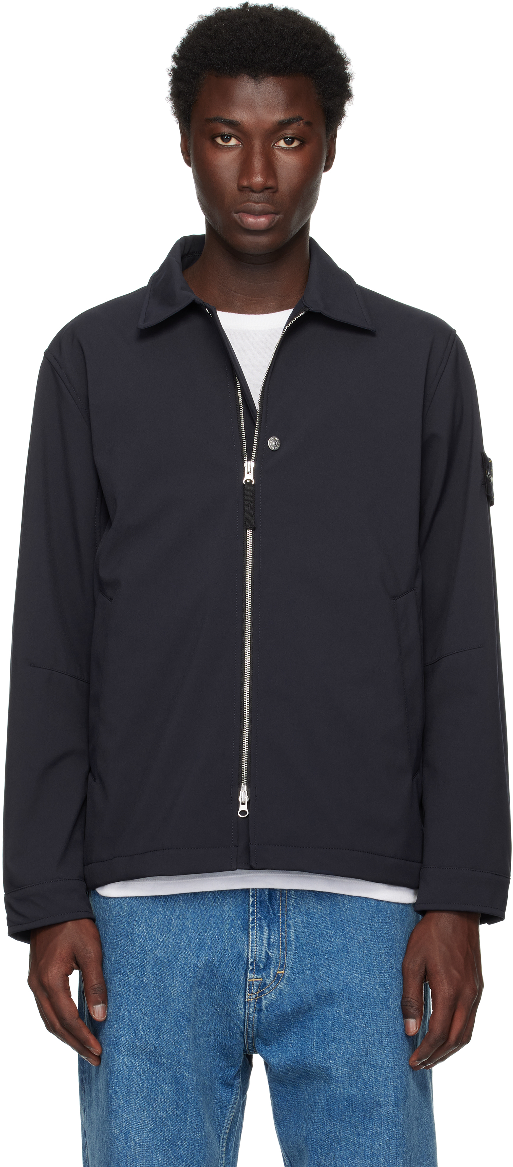 Stone Island Navy Q100003 Soft Shell Jacket