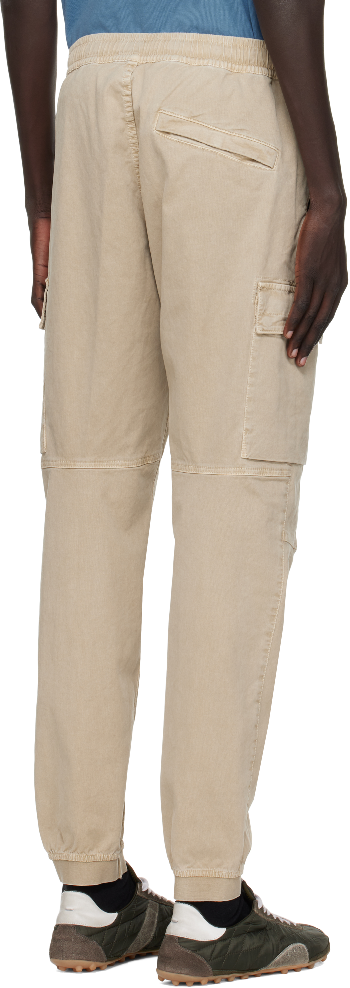 Stone Island Beige 3100033 Stretch Organic Broken Twill Cotton Cargo Pants In Gray