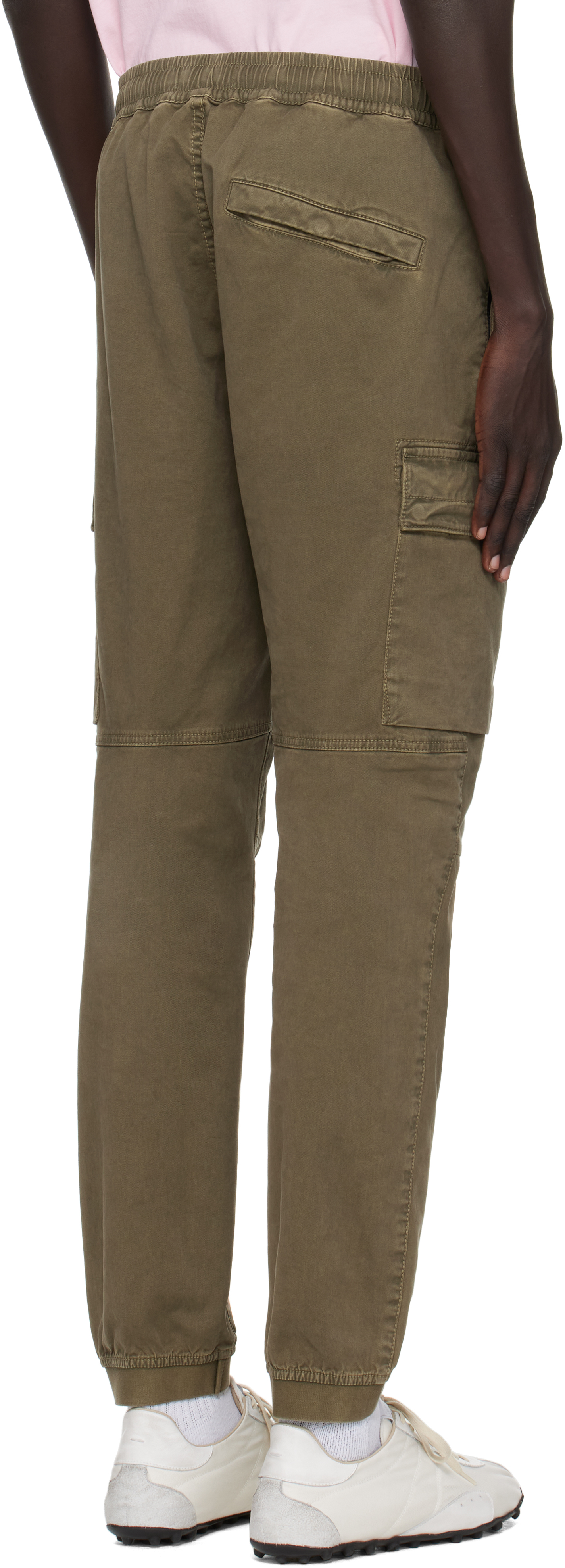 Stone Island Green 3100033 Stretch Organic Broken Twill Cotton Cargo Pants In Brown