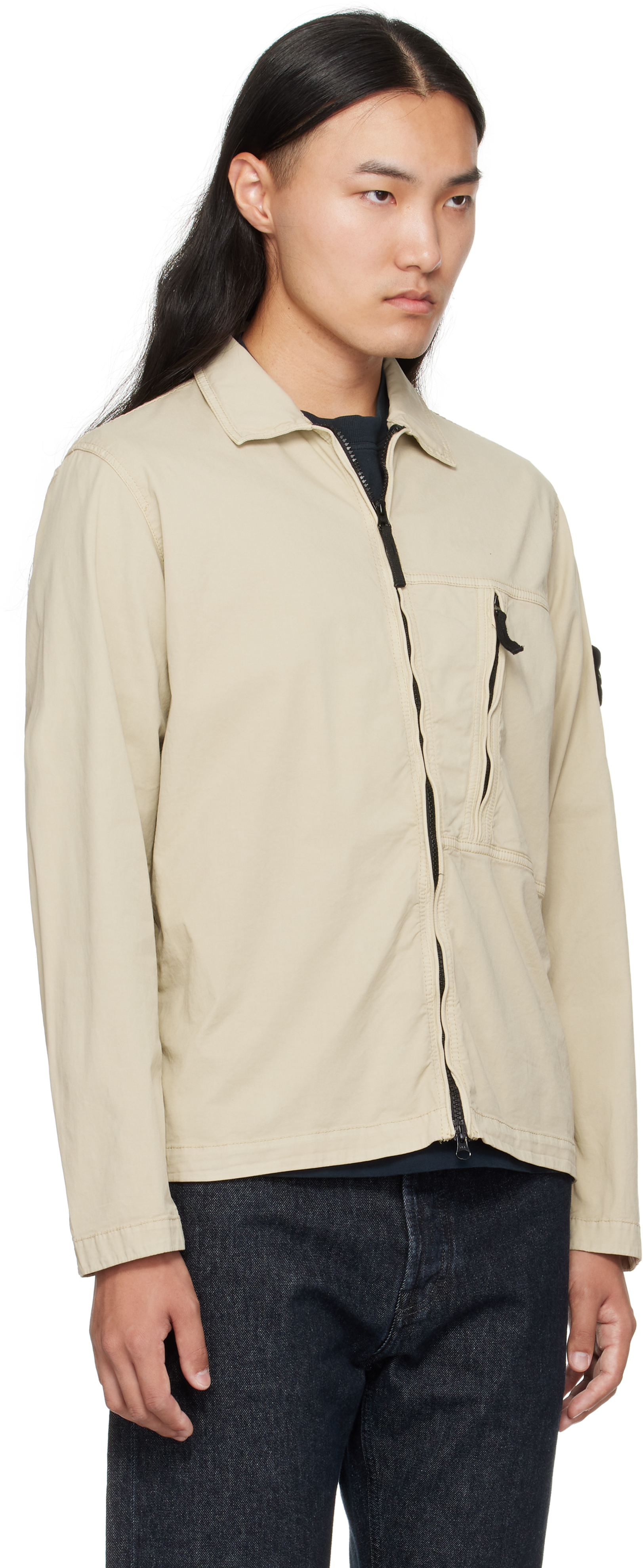 Stone Island Beige 1200003 Supima Cotton Twill Stretch-tc Jacket In Neutral