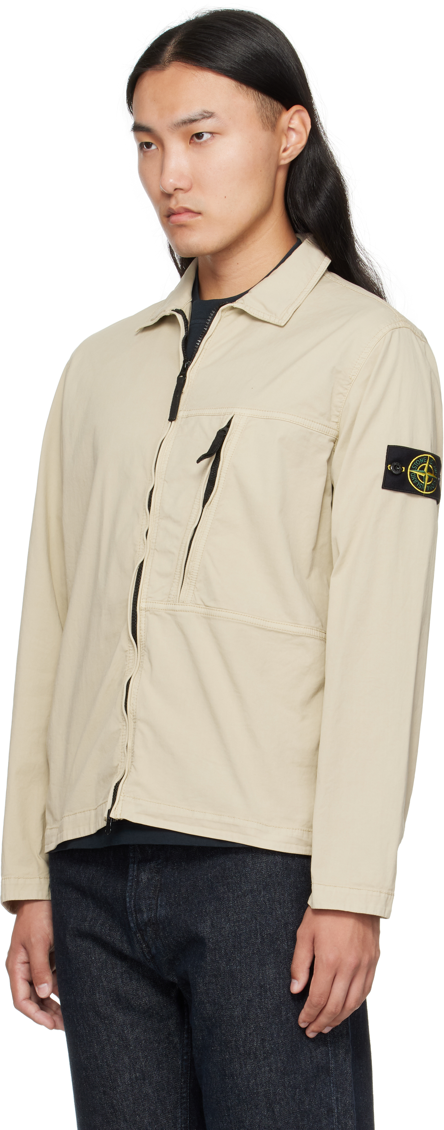 Stone Island Beige 1200003 Supima Cotton Twill Stretch-tc Jacket In Neutral