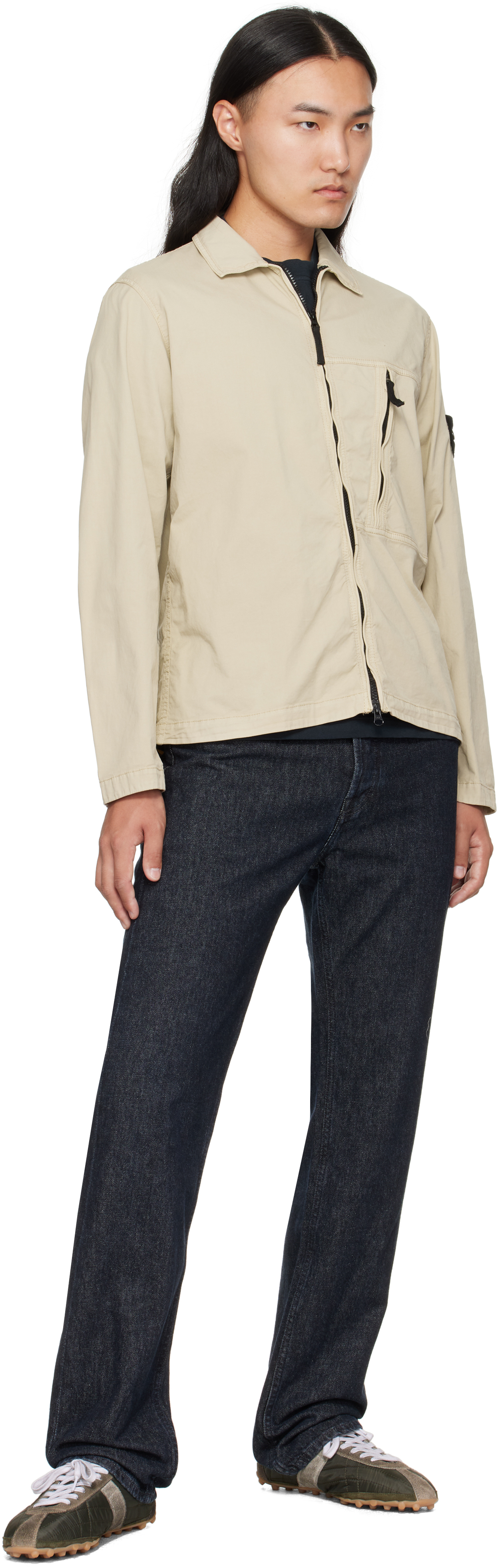 Stone Island Beige 1200003 Supima Cotton Twill Stretch-tc Jacket In Neutral