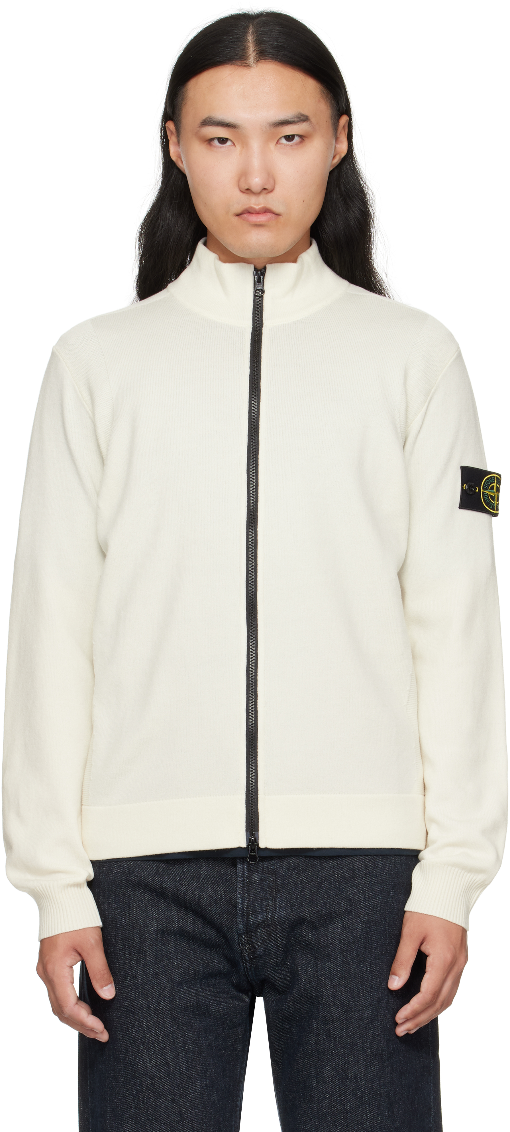 Stone Island Off-white 5100062 Stretch Rws Wool Sweatshirt In Neutral