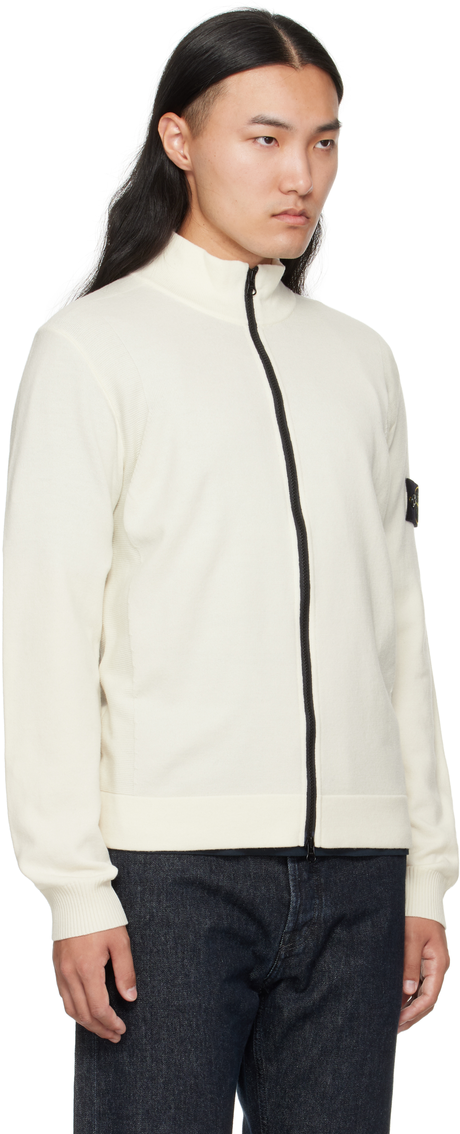 Stone Island Off-white 5100062 Stretch Rws Wool Sweatshirt In Neutral